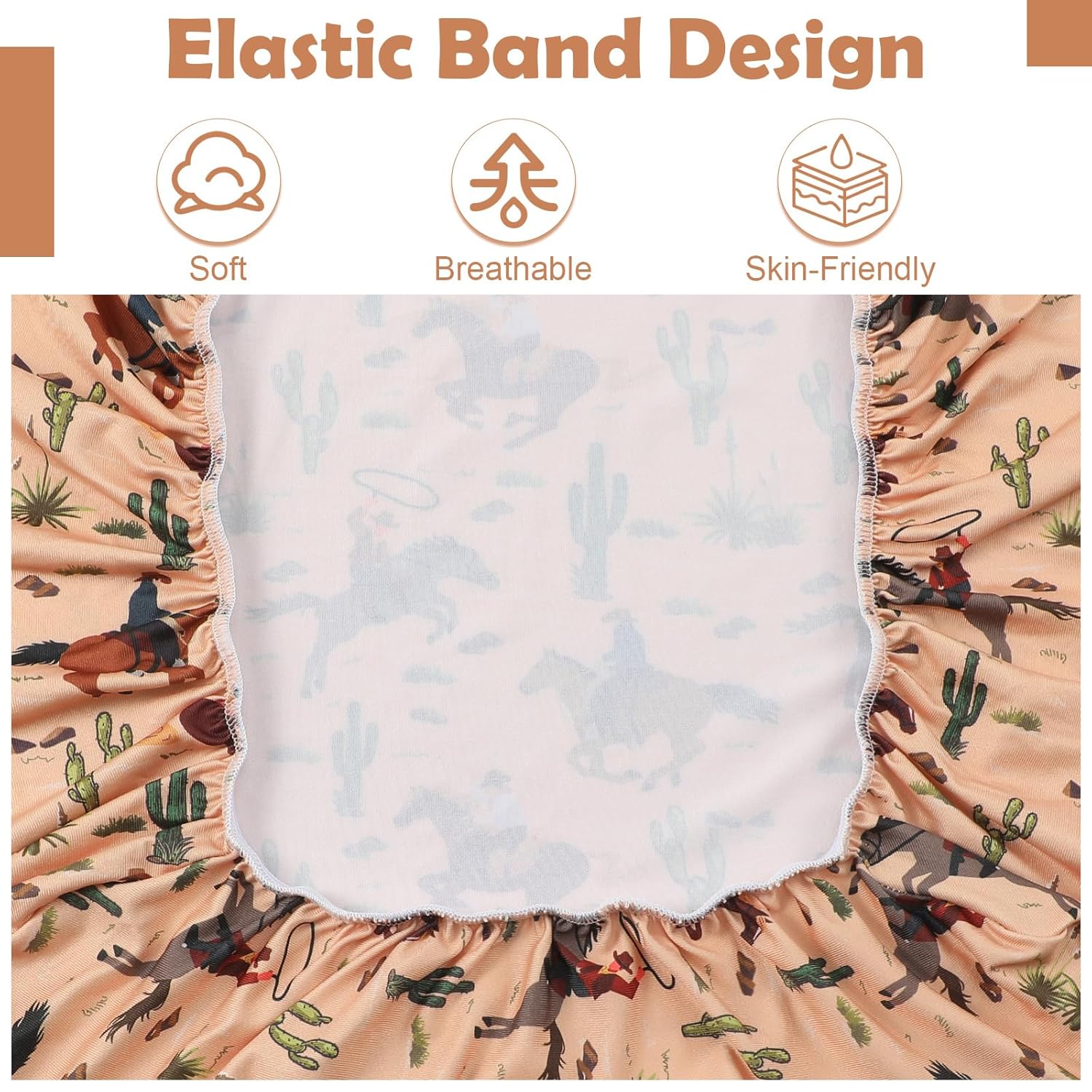 4 Pcs Western Pattern Baby Changing Pad Covers for Boys and Girls