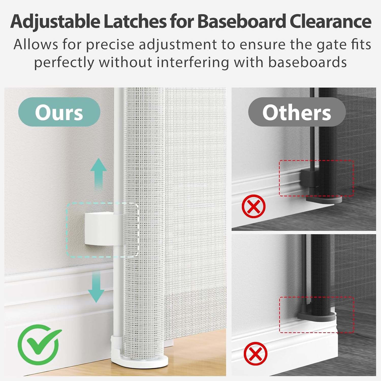 Retractable Baby Gate with Auto-Lock and Double Locking Safety