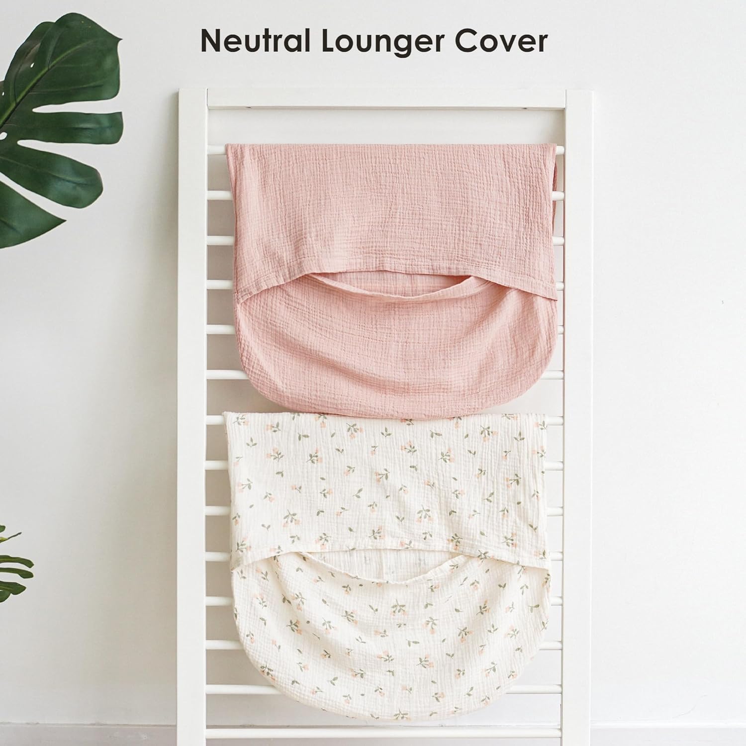 MairMore Muslin Baby Lounger Cover Pack of 2 Pink Blossom