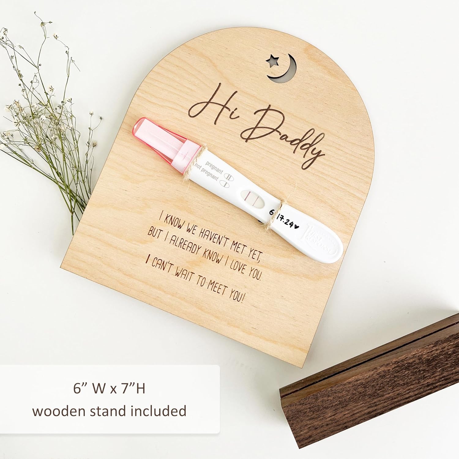 Hi Daddy Pregnancy Test Keepsake Wooden Sign