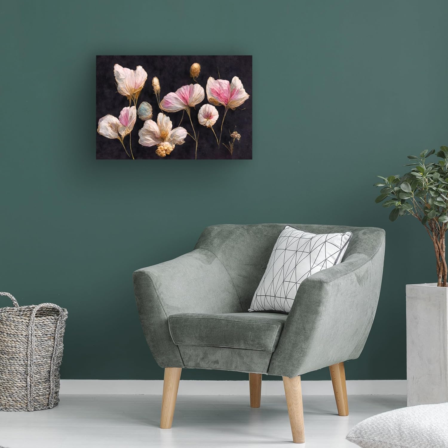 Trademark Fine Art Canvas Wall Art - Gentle Pink Dry Flowers