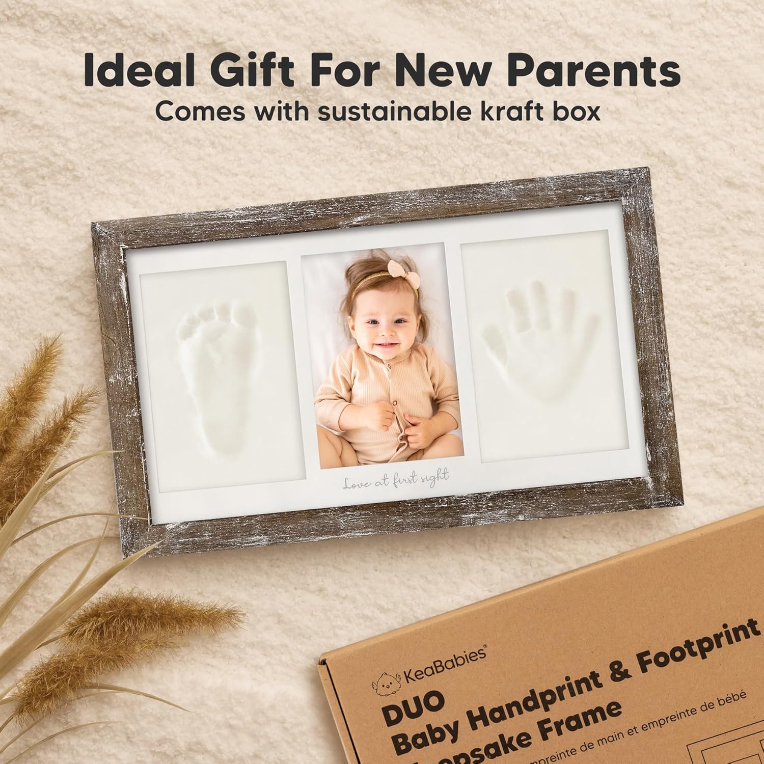 KeaBabies Baby Hand and Footprint Kit with Frame