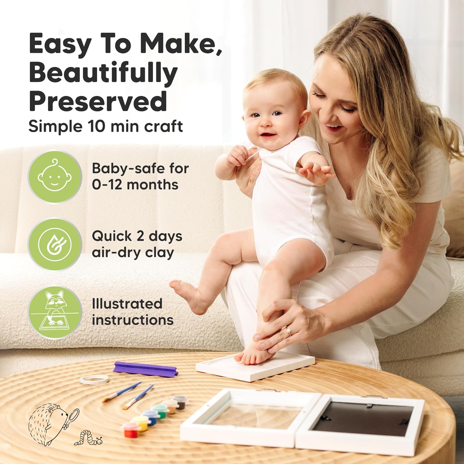KeaBabies Personalized Baby Keepsake Kit