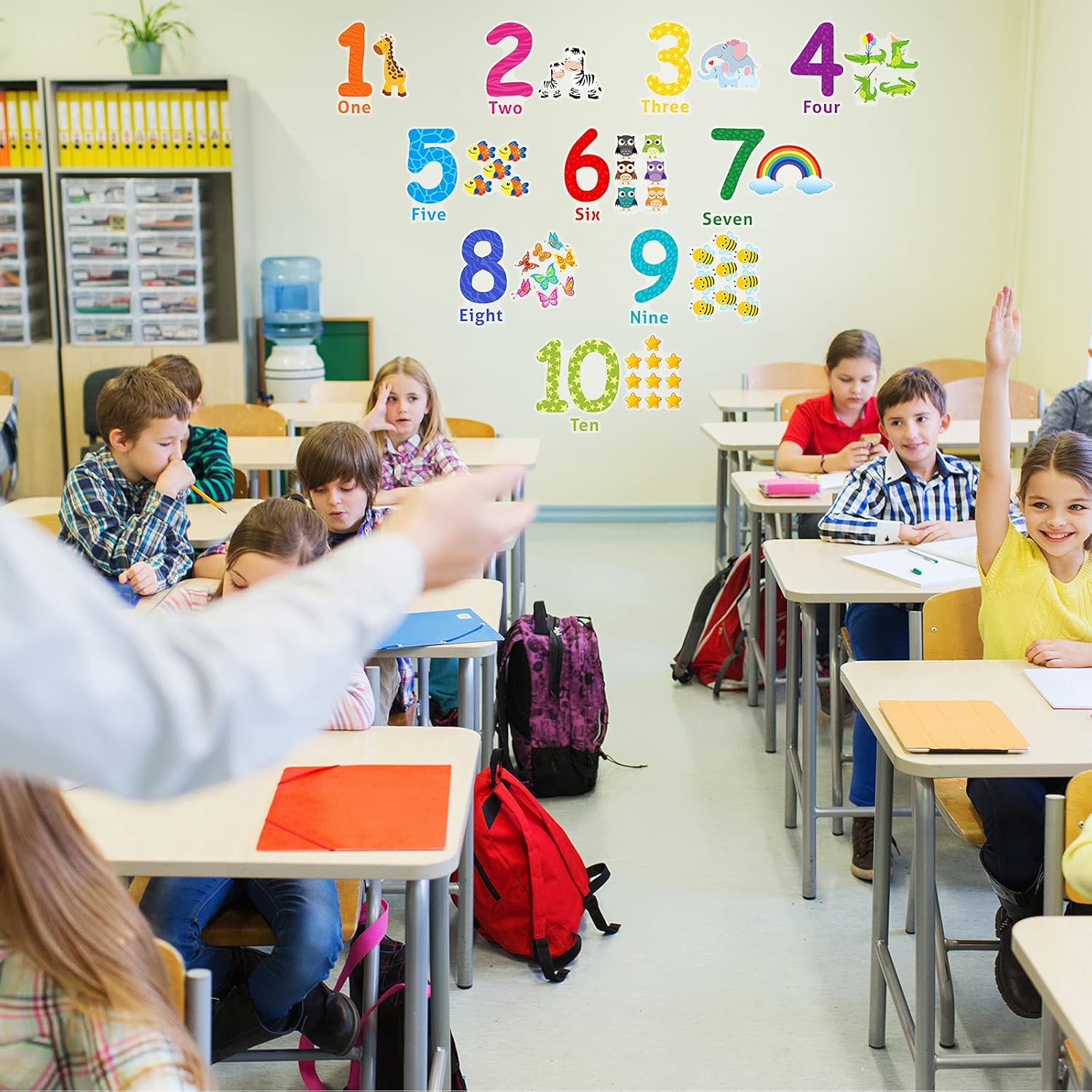 Outus 3 Sheet Number Wall Decals for Kids Classroom Decor