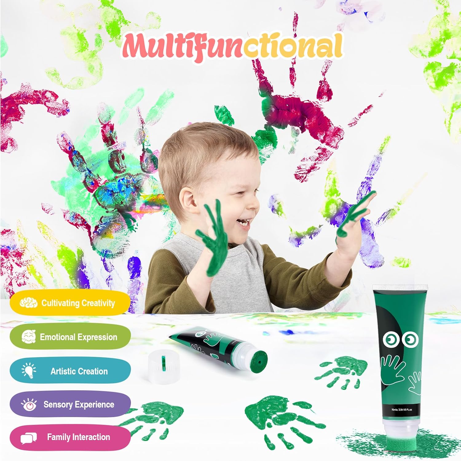 Nabance 254 Fl Oz Green Baby Hand and Footprint Ink Paint