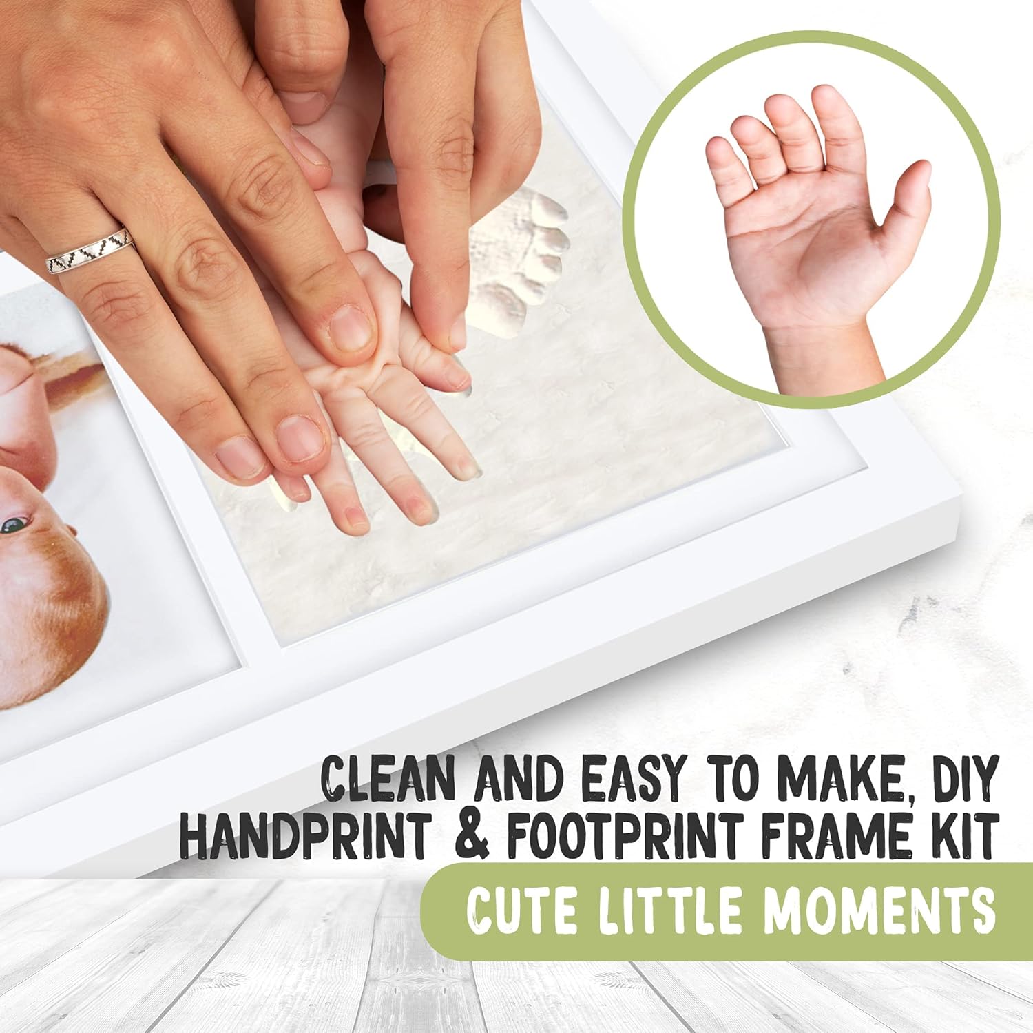 Personalized Baby Handprint Footprint Kit with Pregnancy Journal