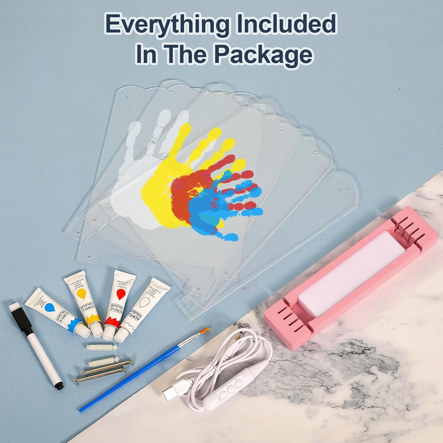 Family Handprint Kit with Light Pink