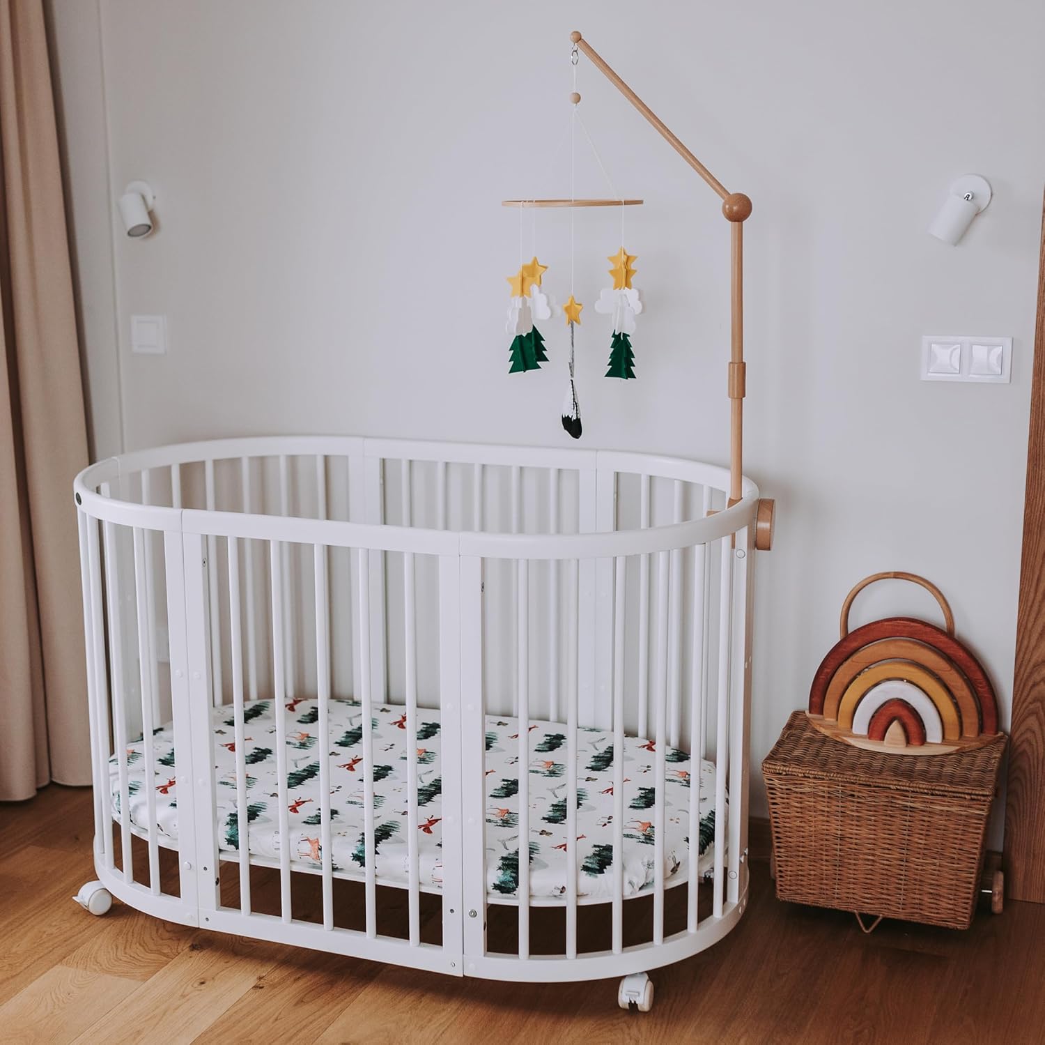 Baby Crib Mobile Starry Woodland Decor for Nursery