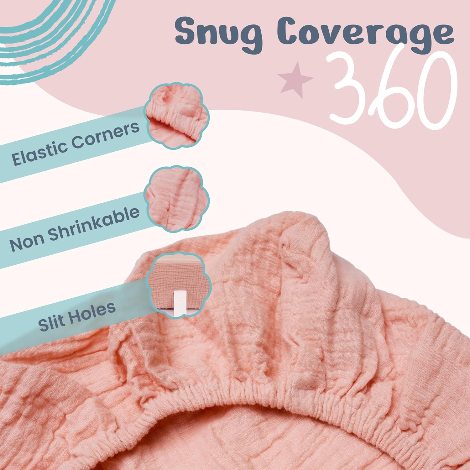 Ultra Soft Muslin Changing Pad Covers 4 Pack