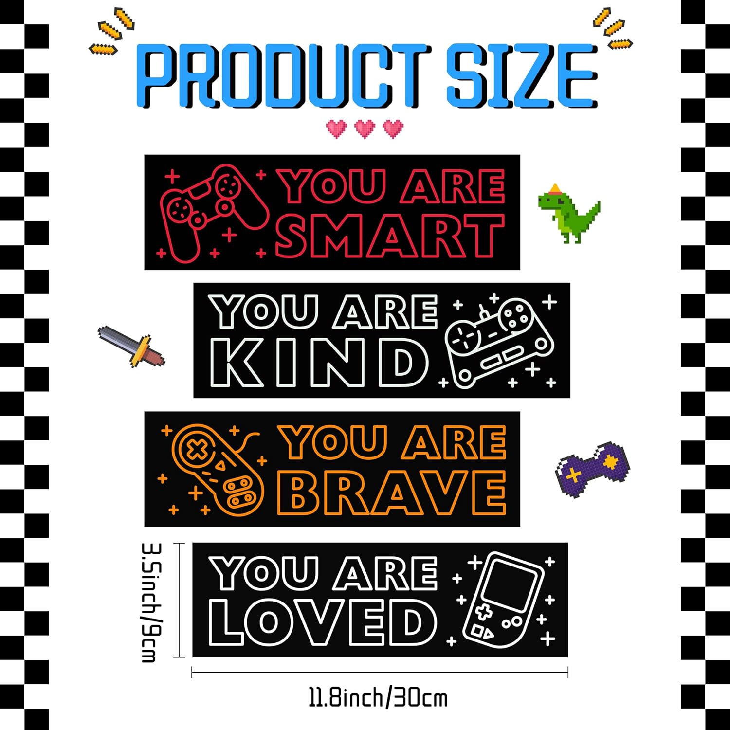 Game Wall Decals Glow in the Dark Gamer Sticker for Boys Room and Kids Bedroom