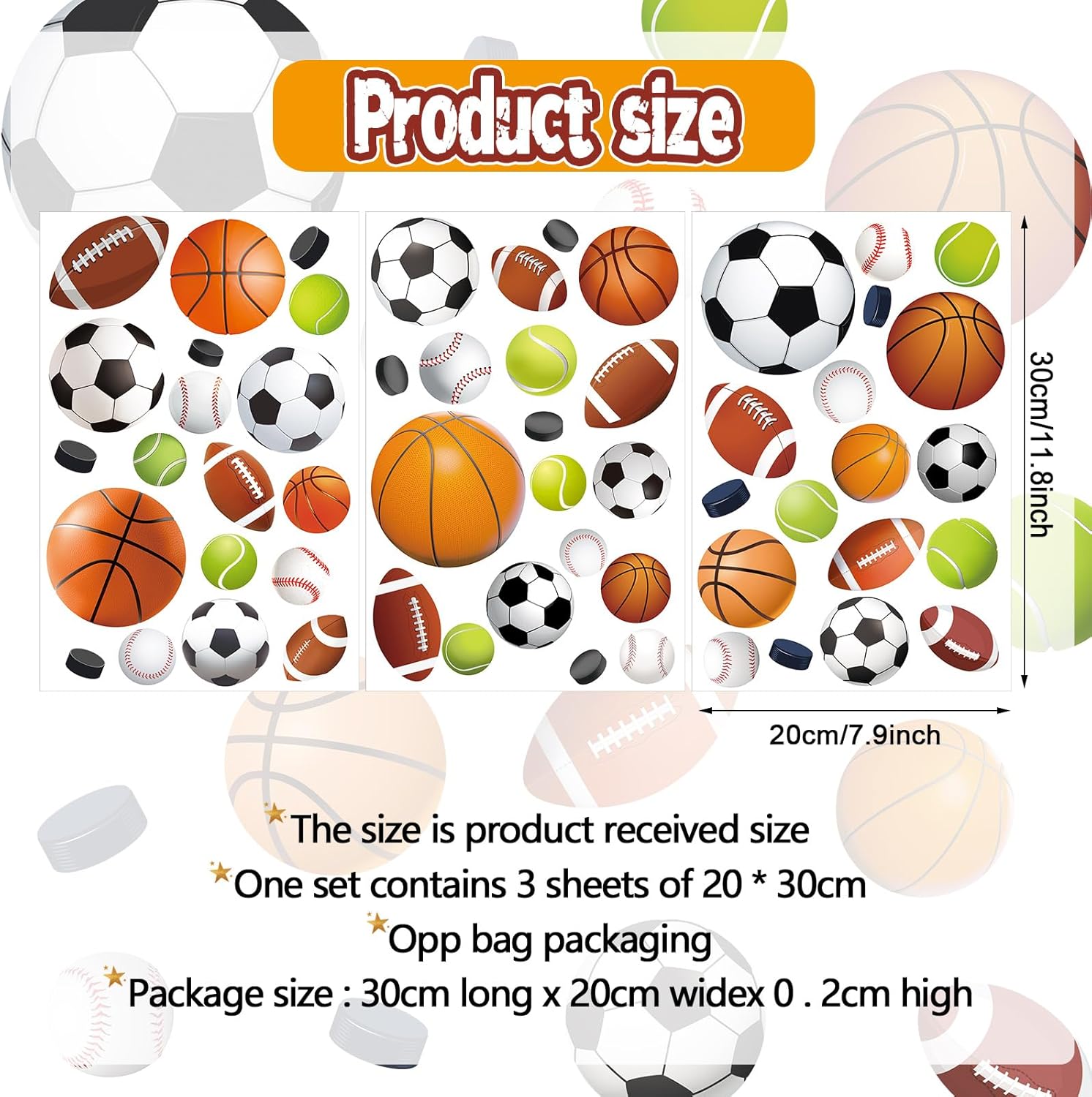 Glow in The Dark Sports Wall Decals for Kids Room