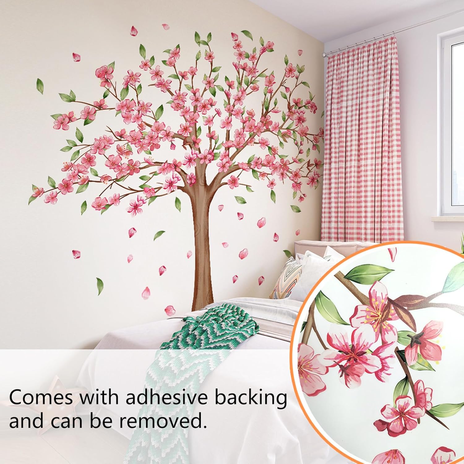 Large Cherry Blossom Wall Decals for Girls Bedroom Decor