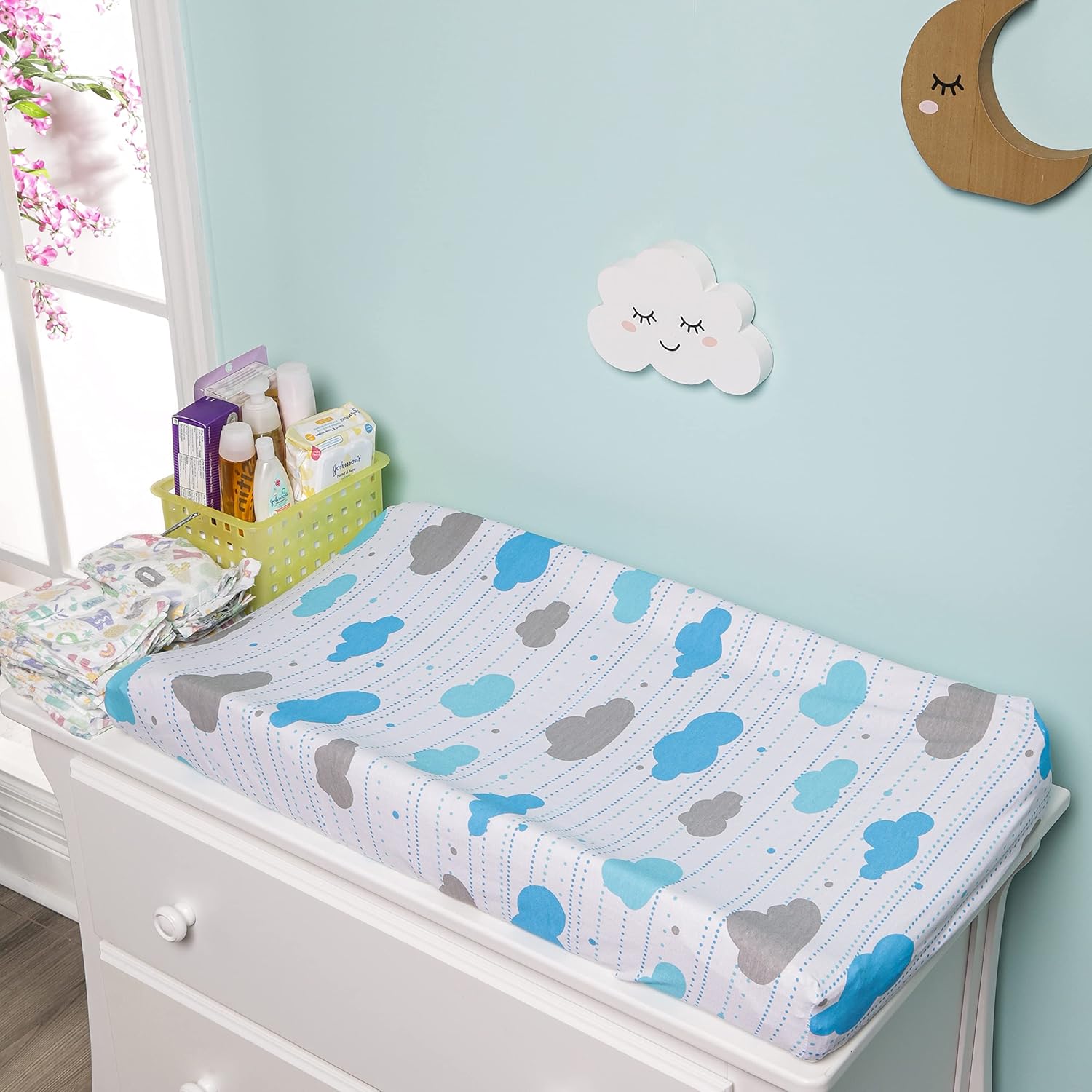 EVERYDAY KIDS 2 Pack Baby Changing Pad Covers for Boys