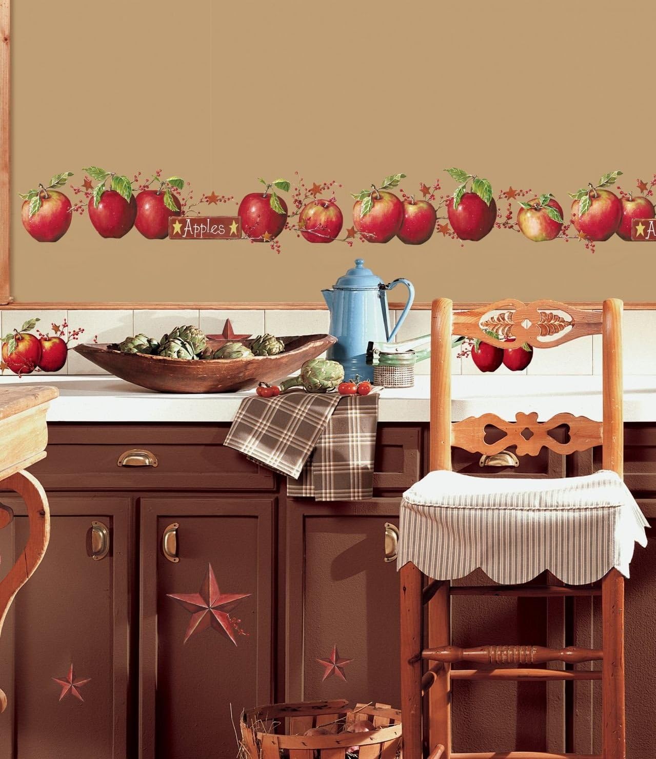 RoomMates RMK1570SCS Rustic Country Apples Peel and Stick Wall Decals 1