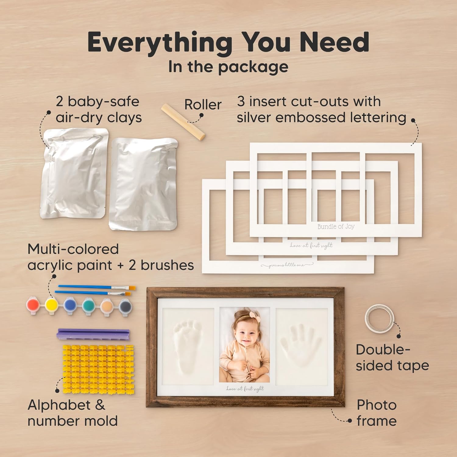 KeaBabies Baby Hand and Footprint Kit with Frame 1