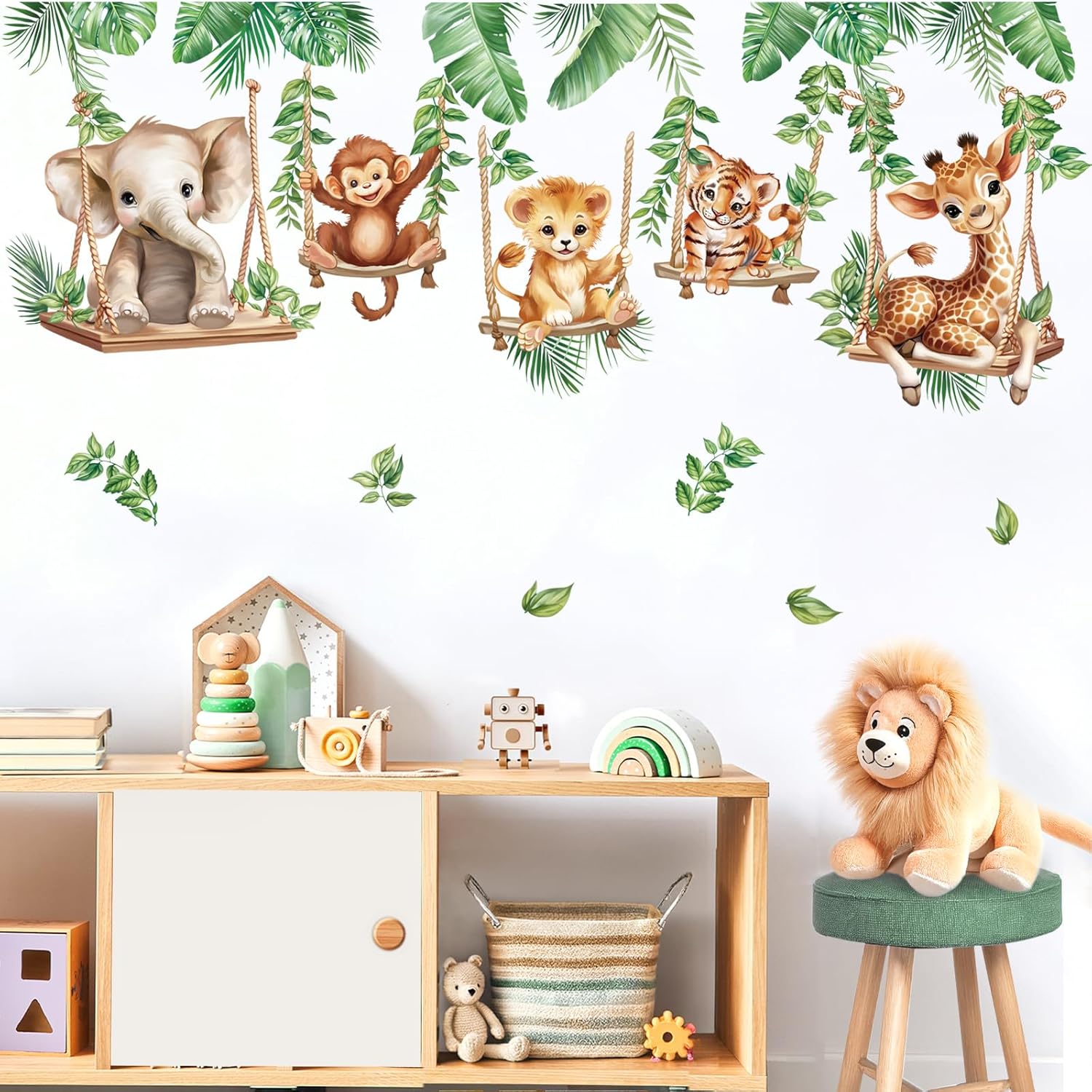 Jungle Animal Wall Stickers for Kids Room Decor