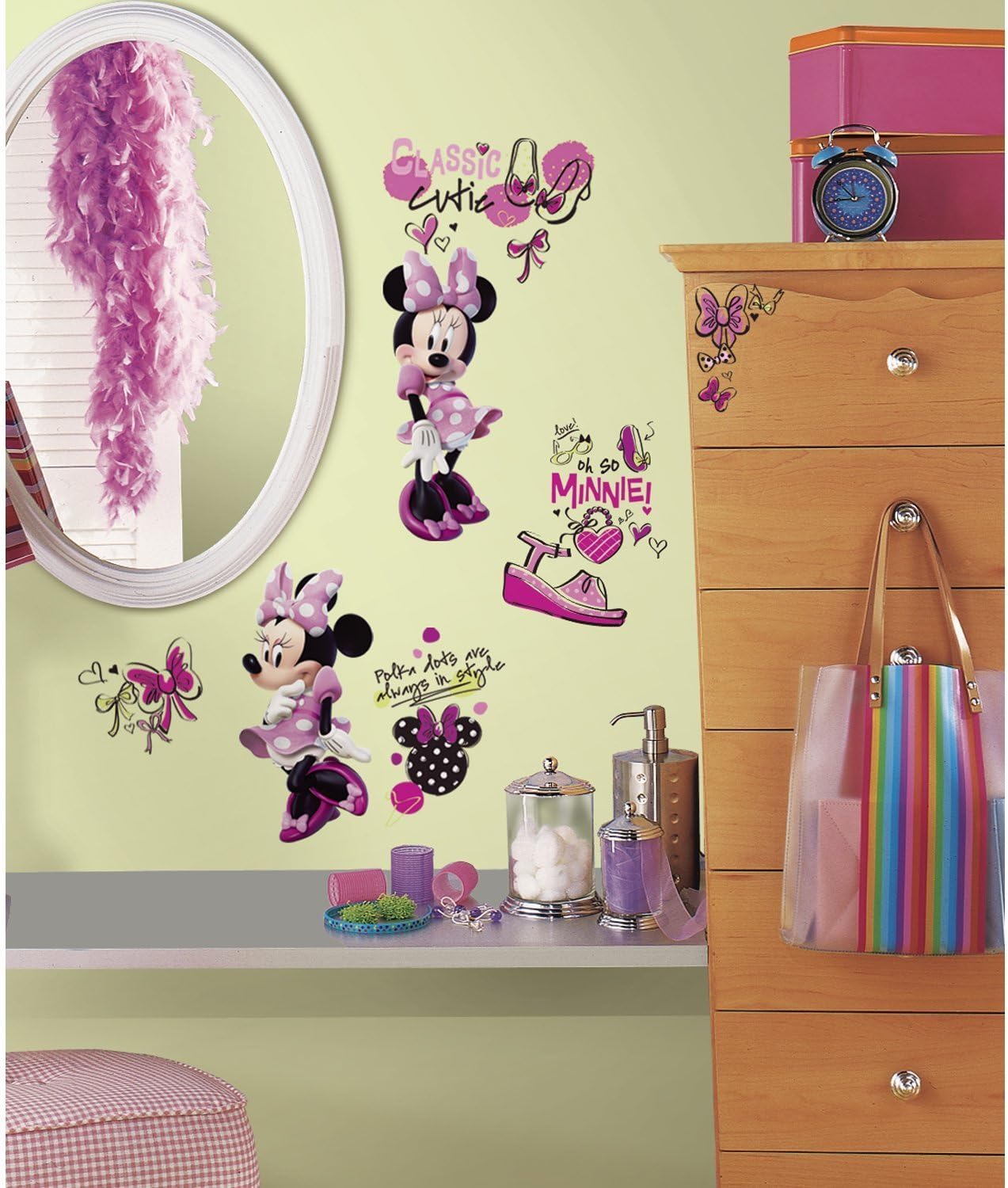 RoomMates RMK2554SCS Minnie Peel and Stick Wall Decal Pink