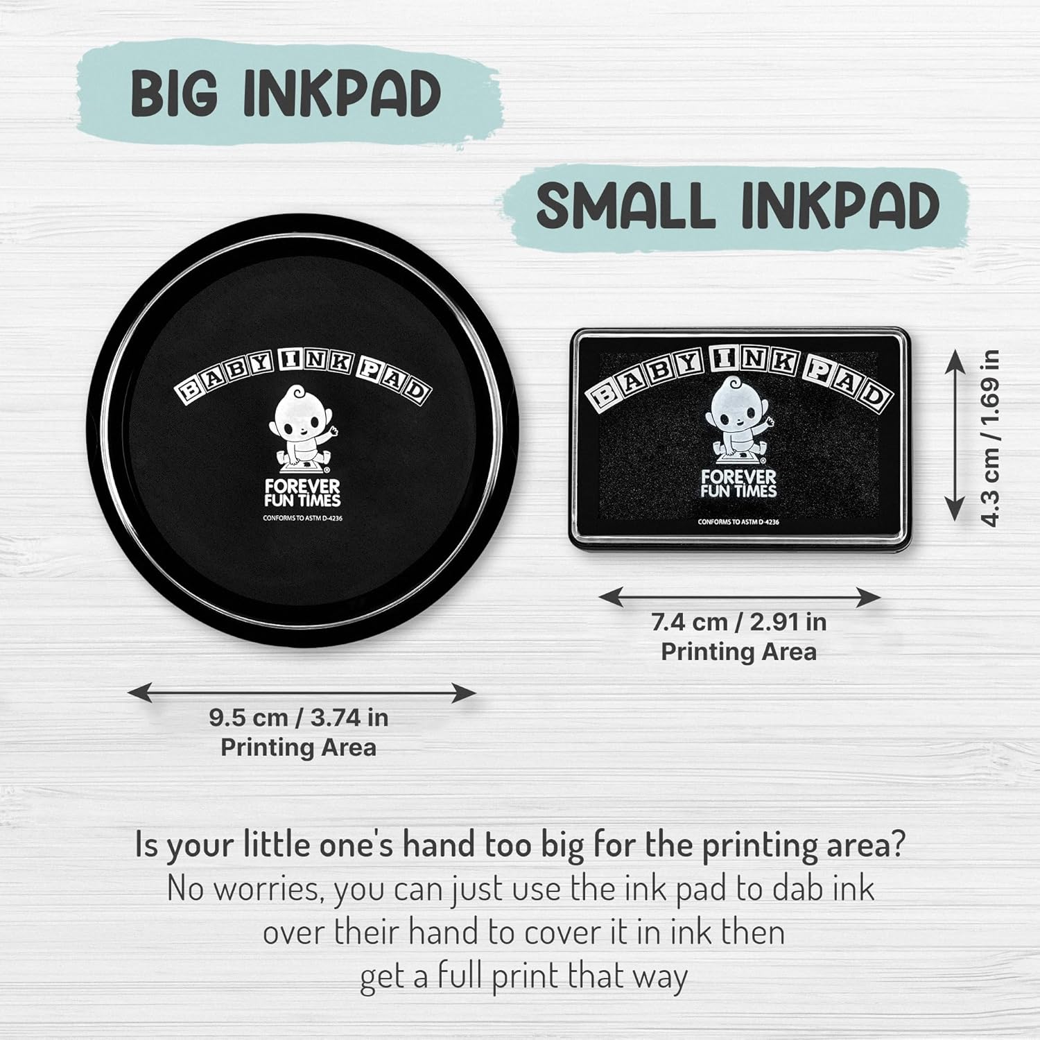 Baby Hand and Footprint Kit Safe Non-Toxic Ink Pad for Easy Prints