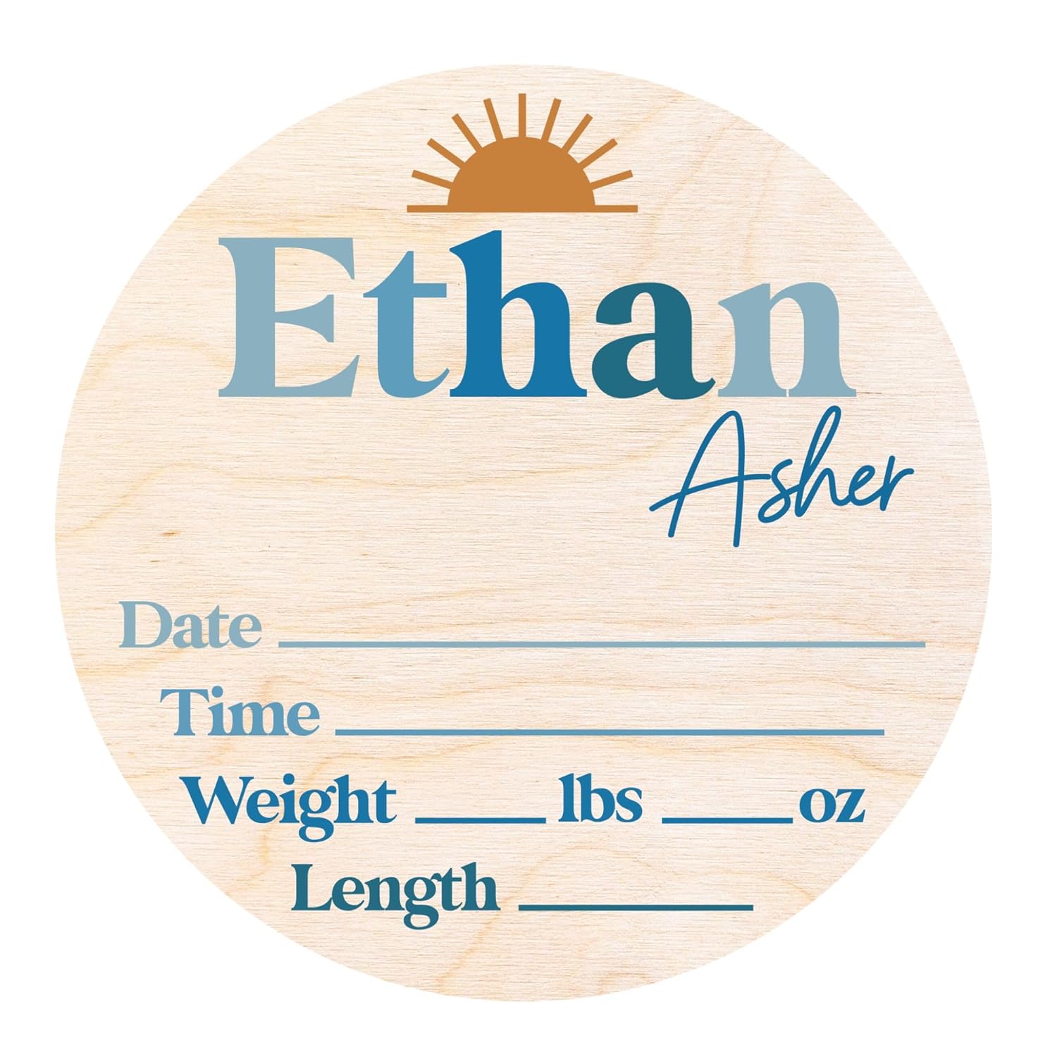 Welcome Newborn Baby Sign - Blue Nursery Decor