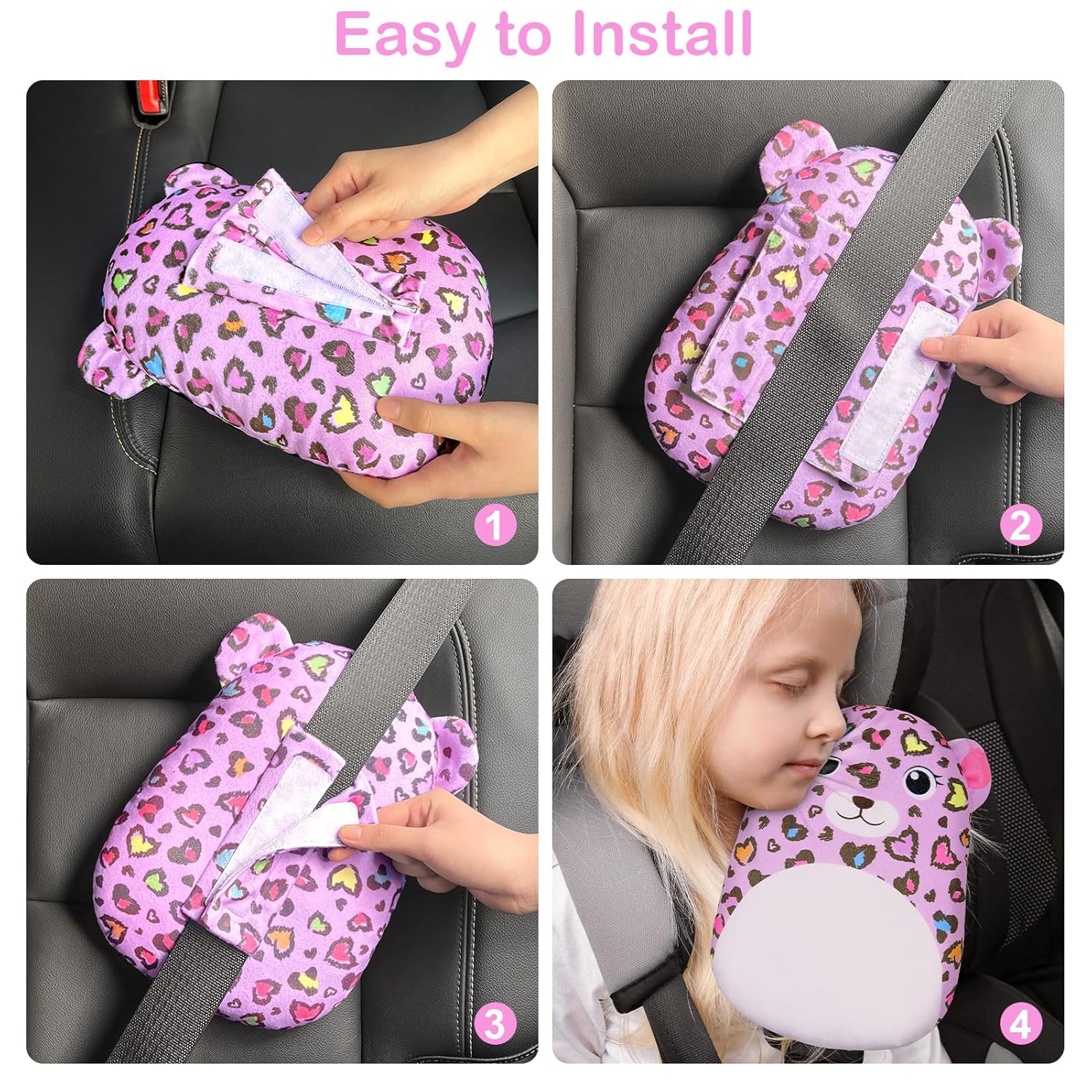 FIODAY Seatbelt Covers for Kids with Cute Dinosaur Design