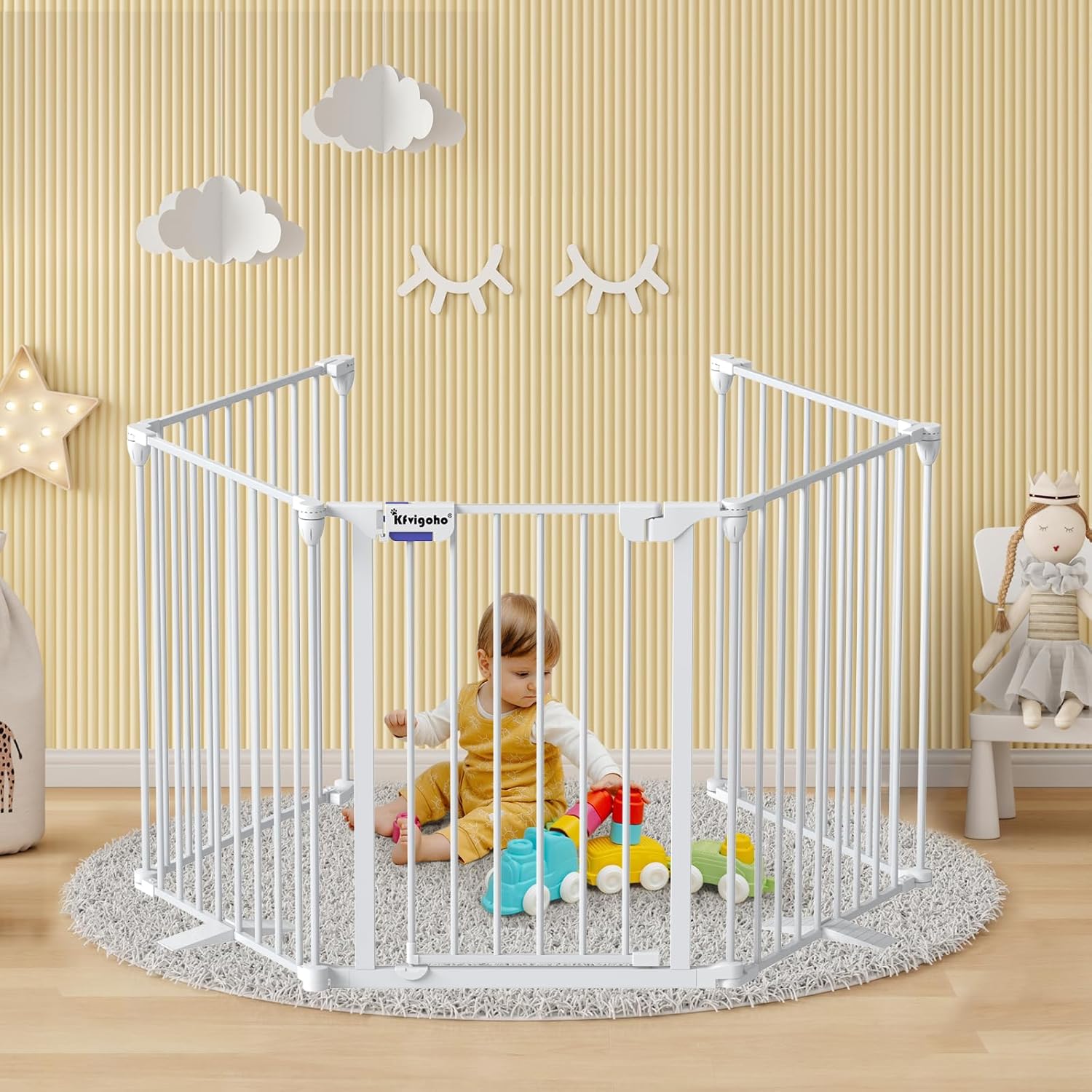 Extra-Wide Adjustable Baby Gate with Auto Close Door