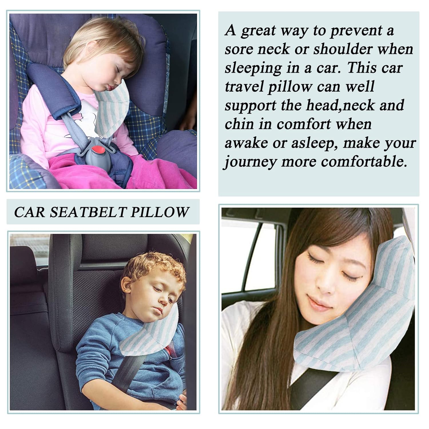 WenMei Car Seat Travel Pillow for Kids and Adults