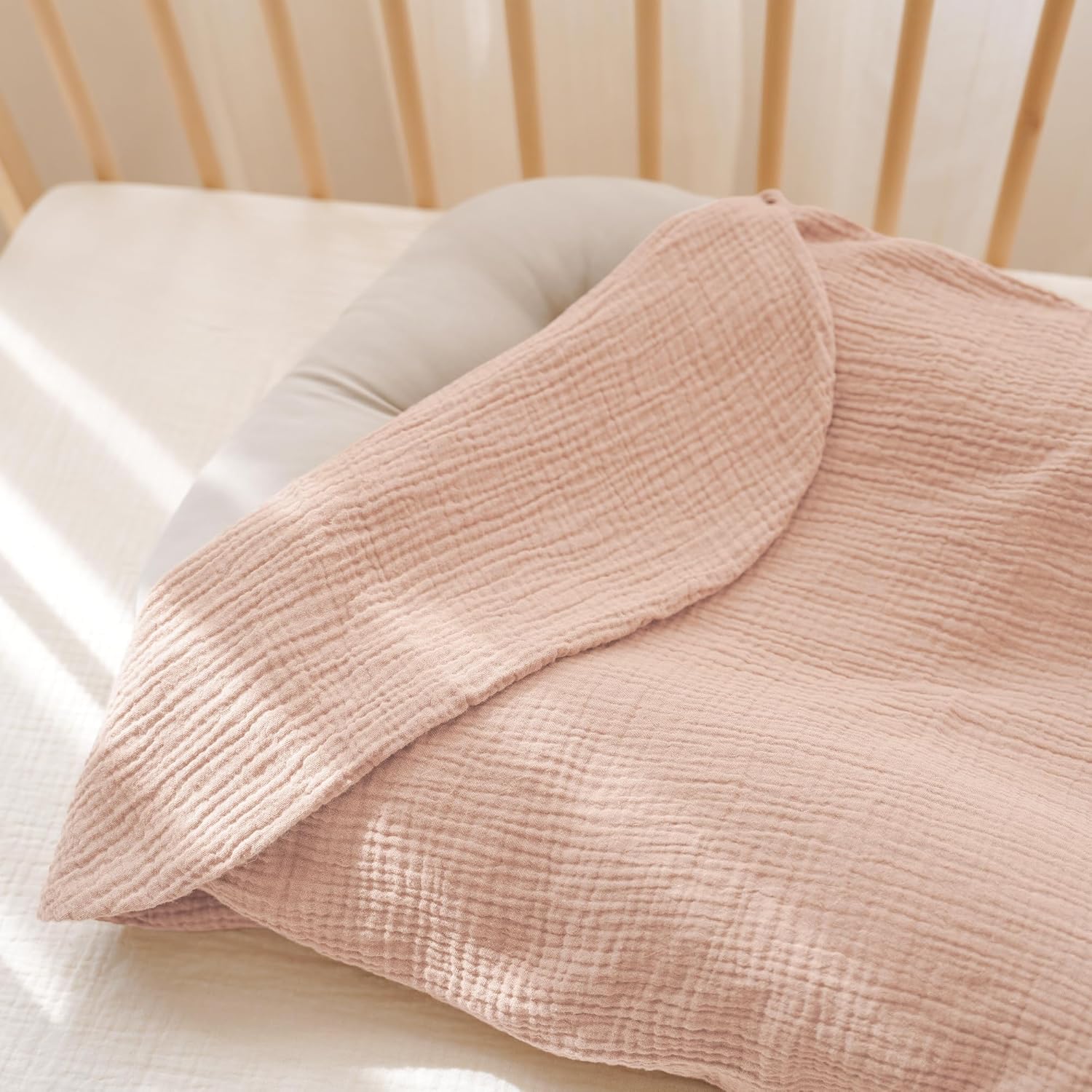Konssy Muslin Baby Lounger Cover 2 Pack Pink Floral