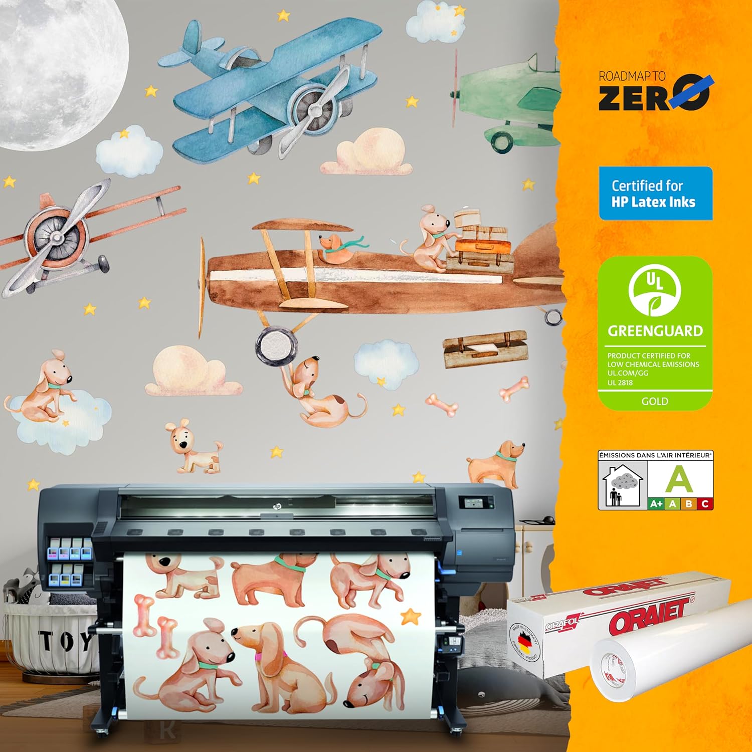 WS Wallpaper Hot Air Balloon Wall Decals - Animal Stickers for Kids Room