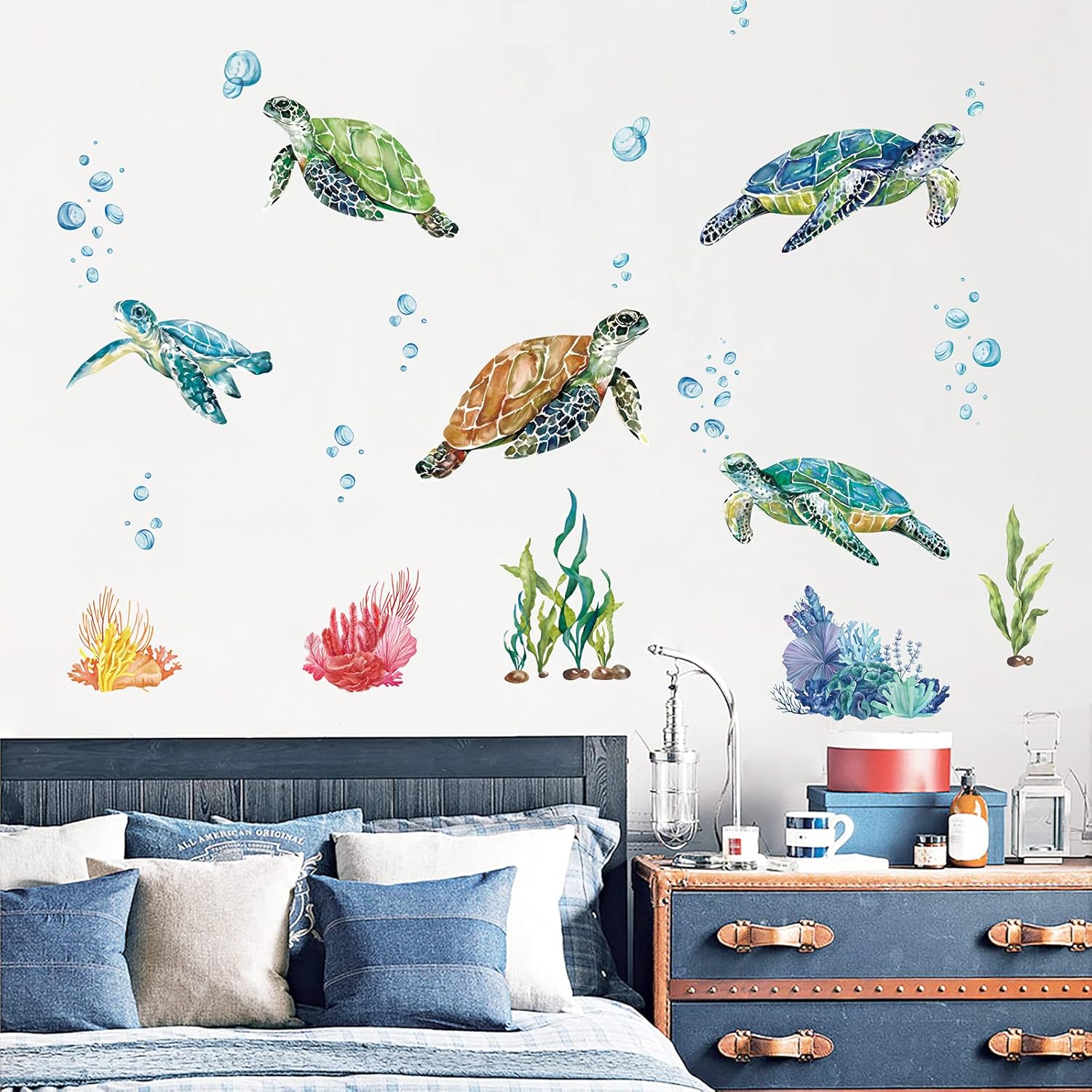 Decalmile Sea Turtles Wall Stickers Under The Sea Decor