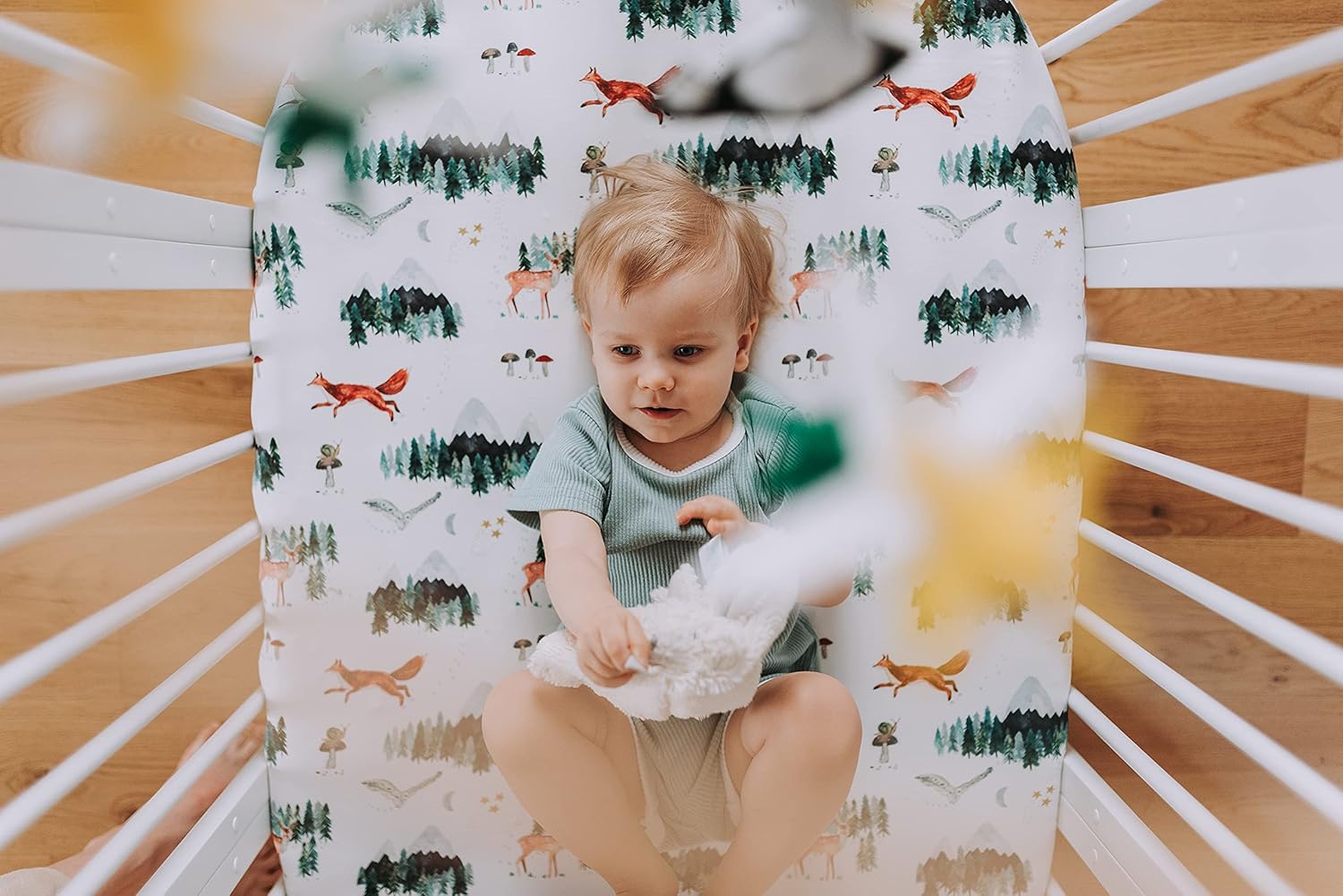 Baby Crib Mobile Starry Woodland Decor for Nursery