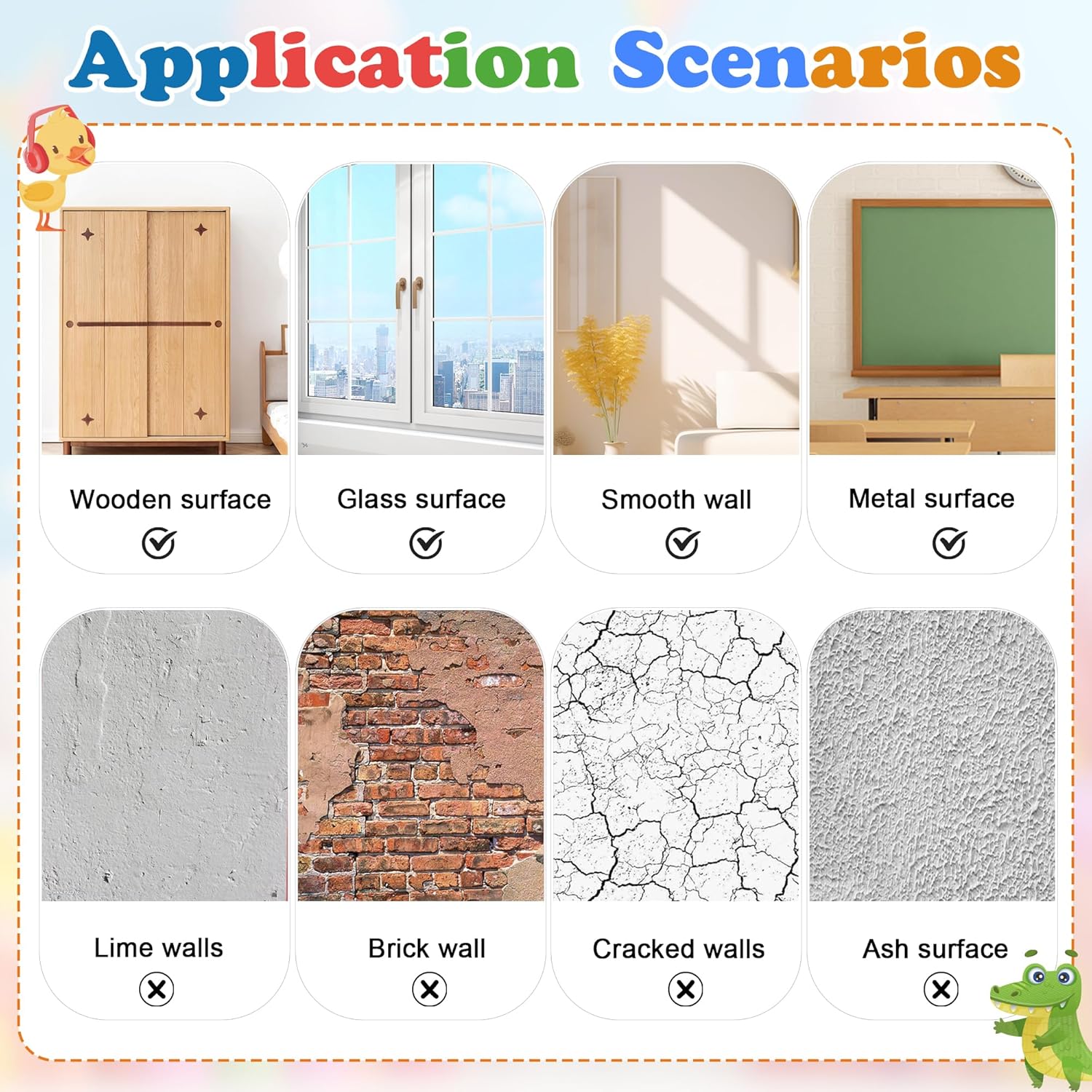 Alphabet Numbers Wall Decals for Kids Room Decor