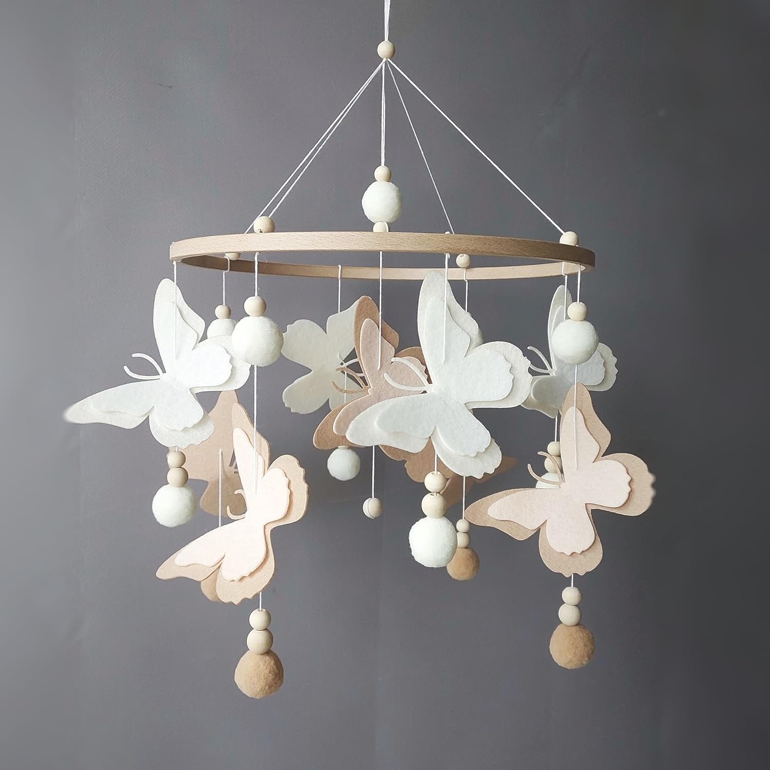 Boho Butterfly Crib Mobile for Baby Girl