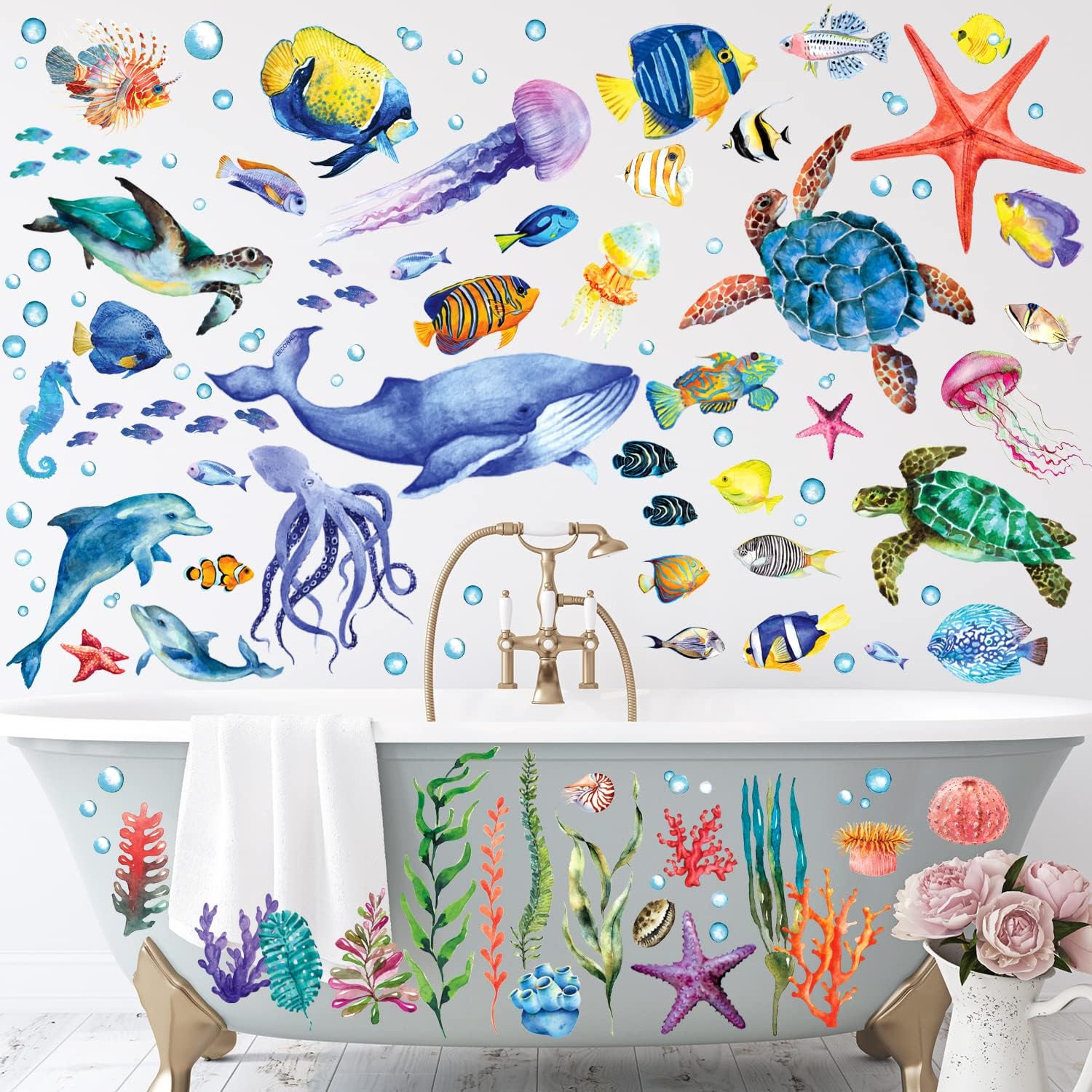 Under The Sea Wall Decals 128 Pieces Ocean Fish Stickers