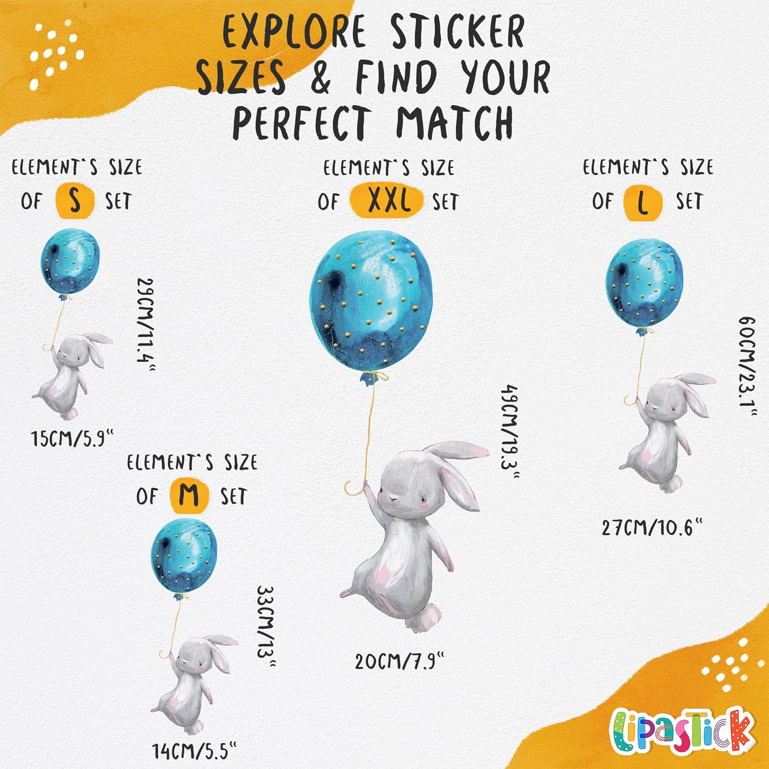 WS Wallpaper Hot Air Balloon Wall Decals - Animal Stickers for Kids Room