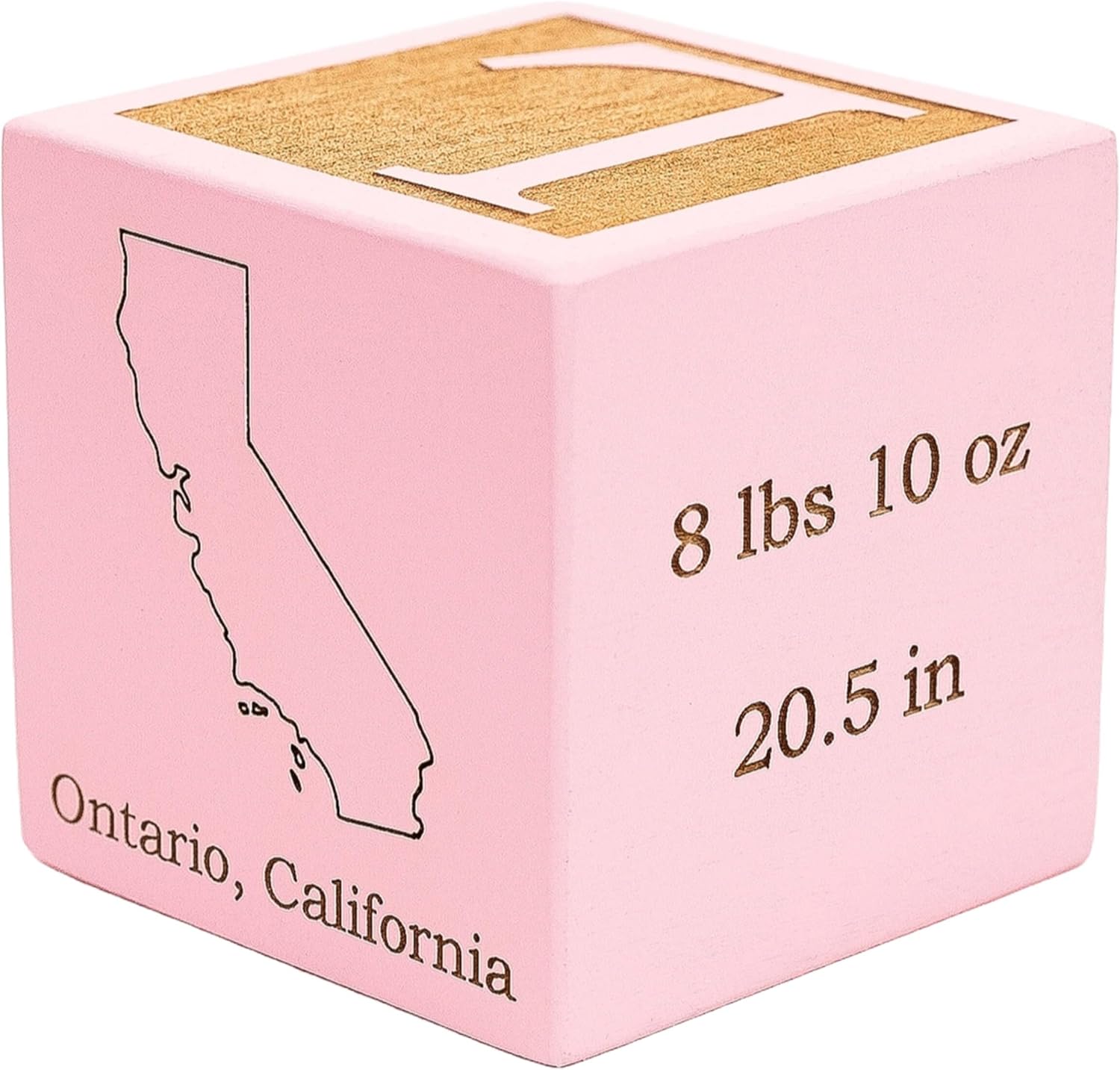 Palmetto Wood Shop Baby Birth Block - Personalized USA Made 3 Sizes Colors