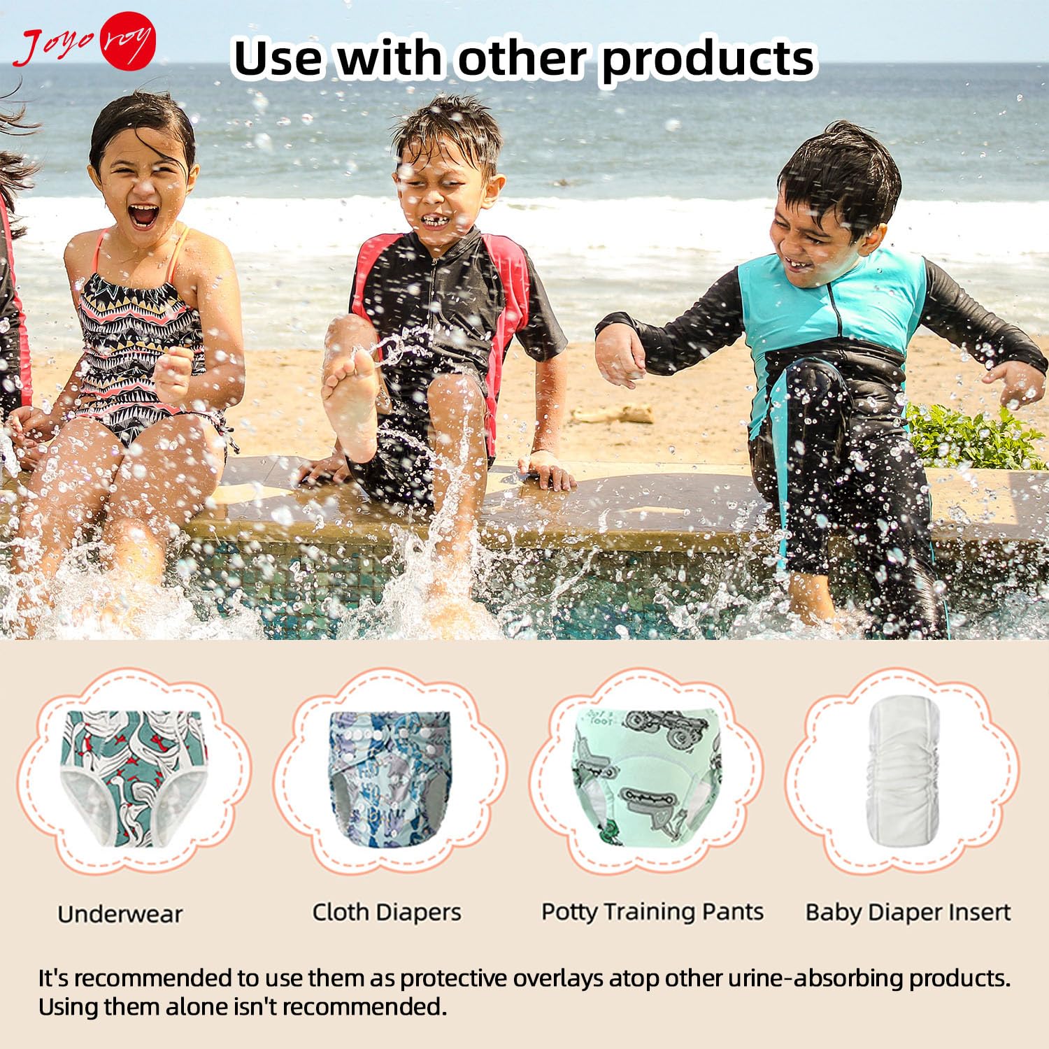 Joyo Roy 4Pcs Cloth Diaper Covers for Potty Training