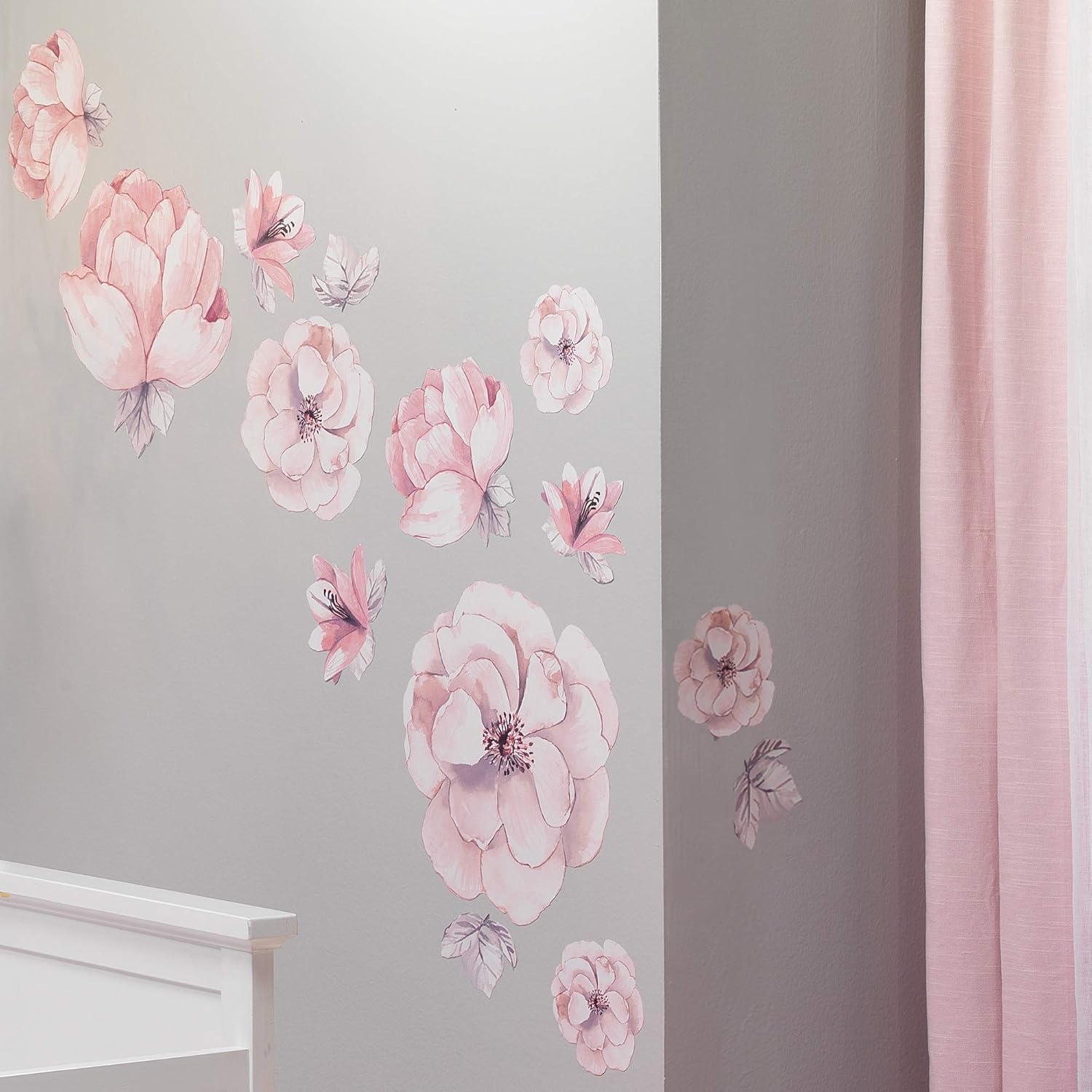 Lambs Ivy Signature Botanical Baby Pink Gray Wall Decals