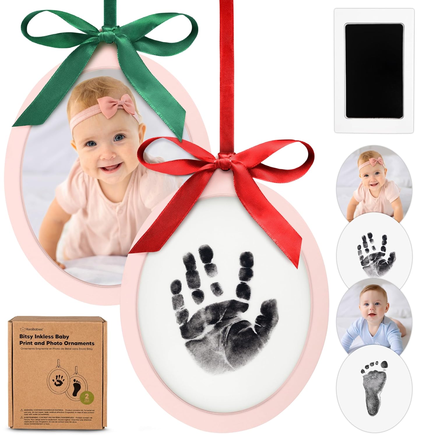 Inkless Baby Hand and Footprint Ornament Kit - Personalized Keepsake for Newborn and Pet Lovers