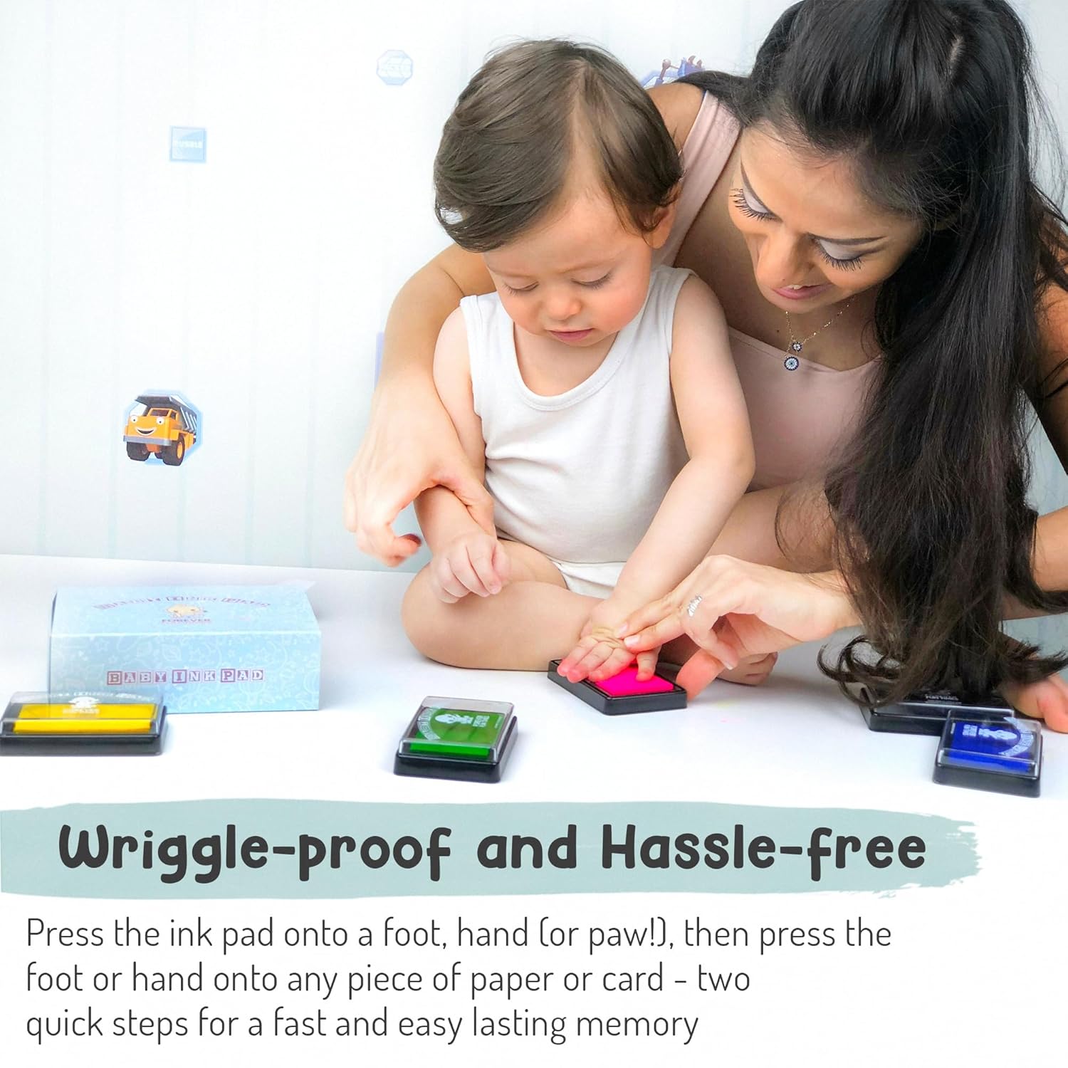 Baby Hand and Footprint Kit Safe Non-Toxic Ink Pad for Easy Prints