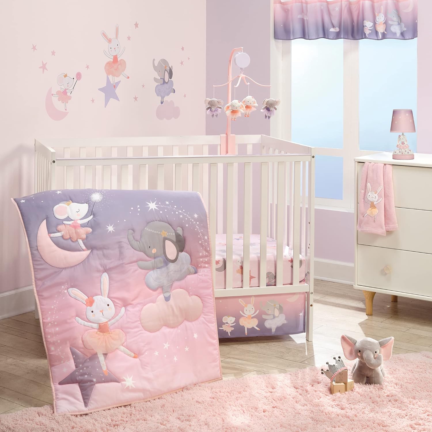Bedtime Originals Tiny Dancer Musical Baby Crib Mobile Pink