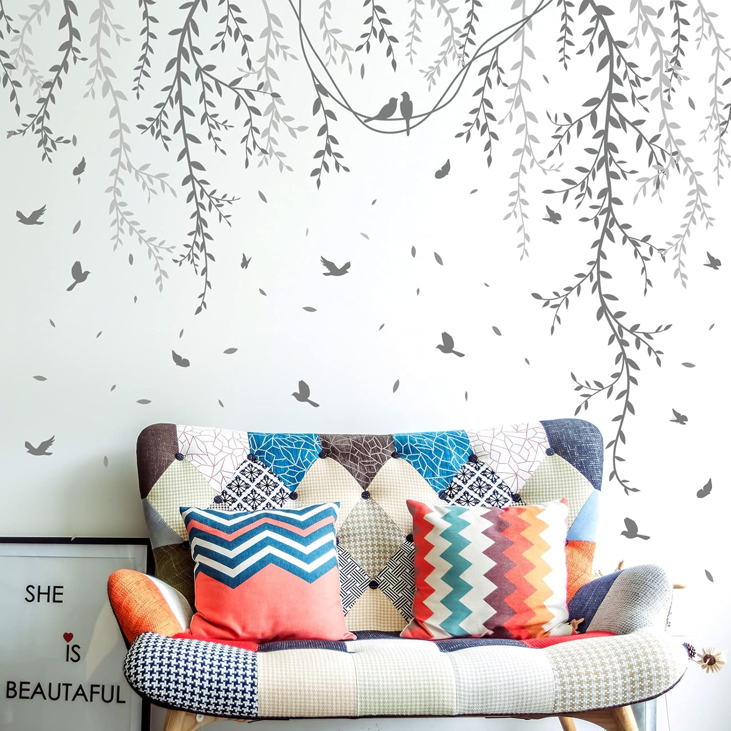Spring Willow Branch Wall Stickers for Kids