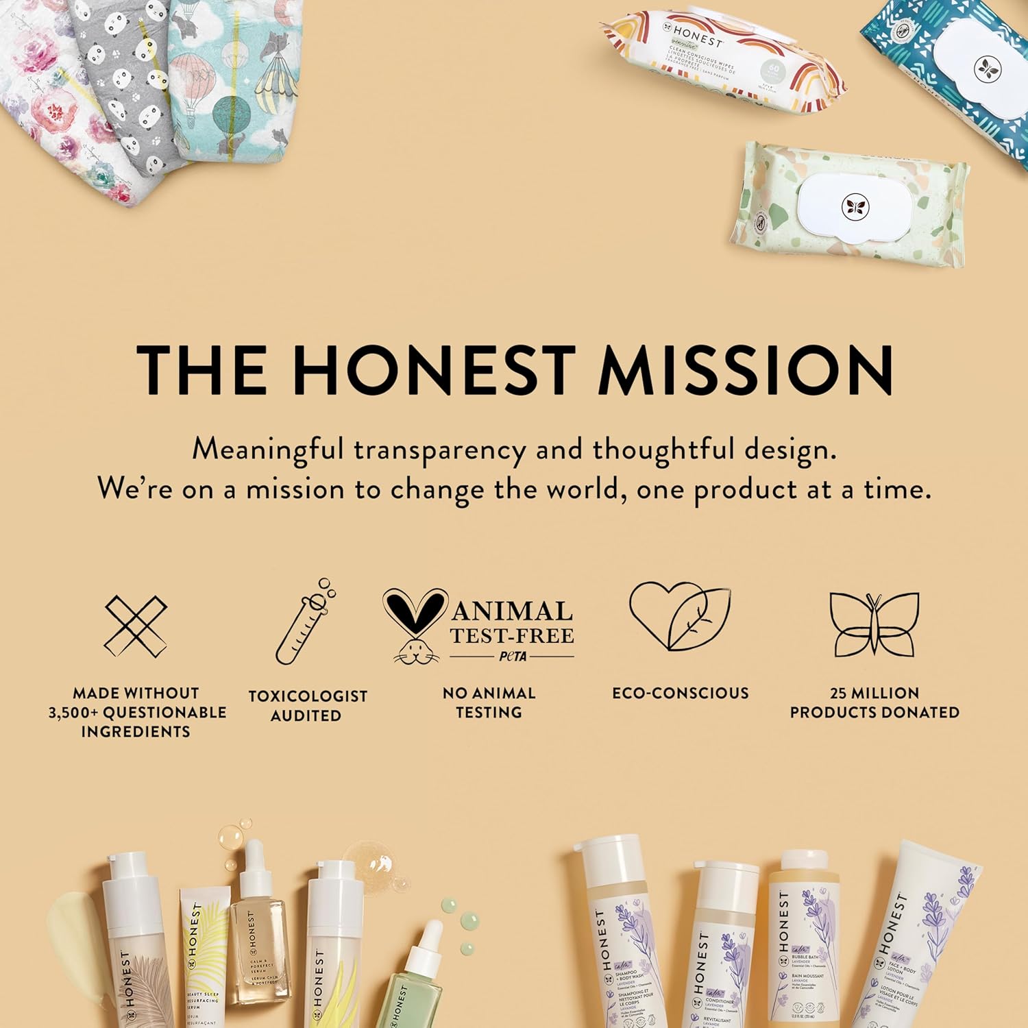 The Honest Company Multi-Use Wipes Hypoallergenic Unscented