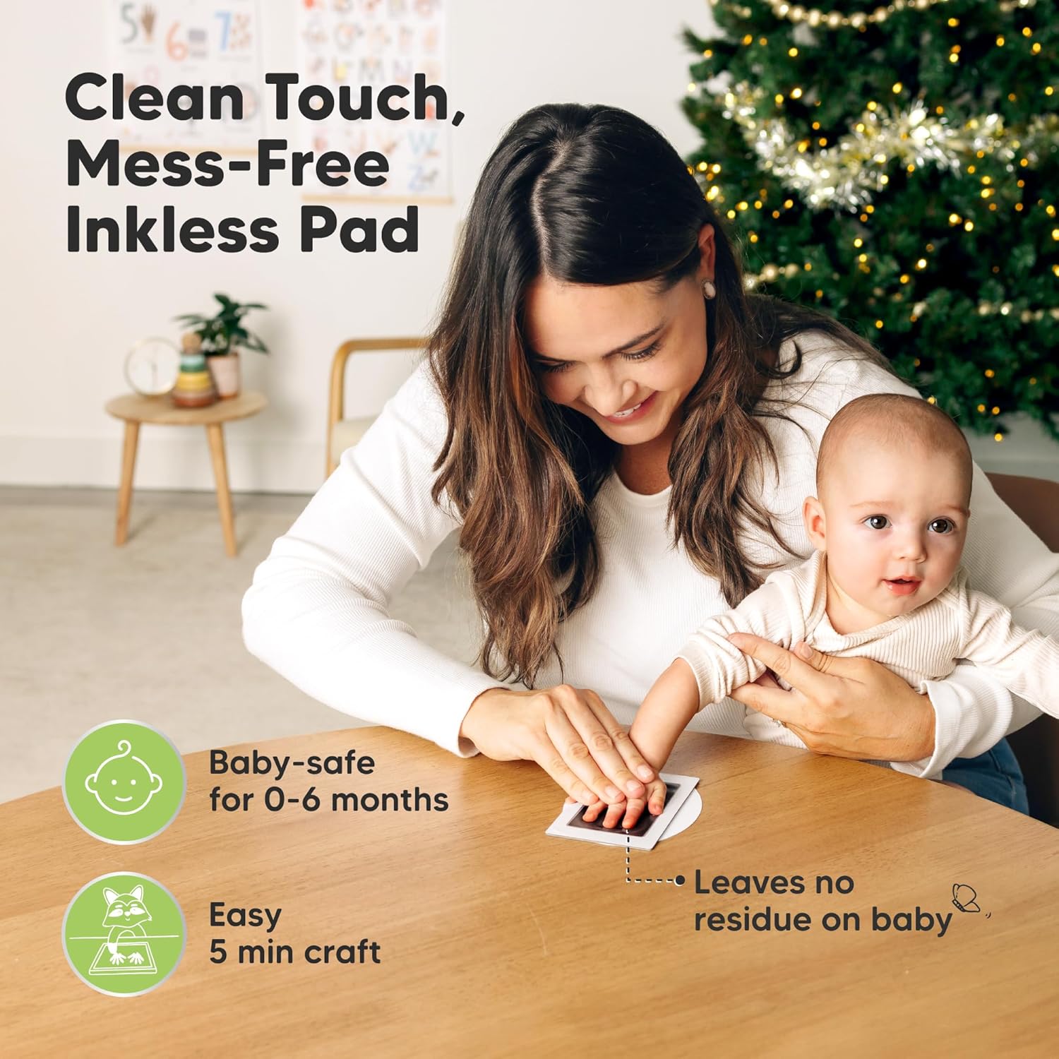 KeaBabies Inkless Baby Hand Footprint Ornament Kit