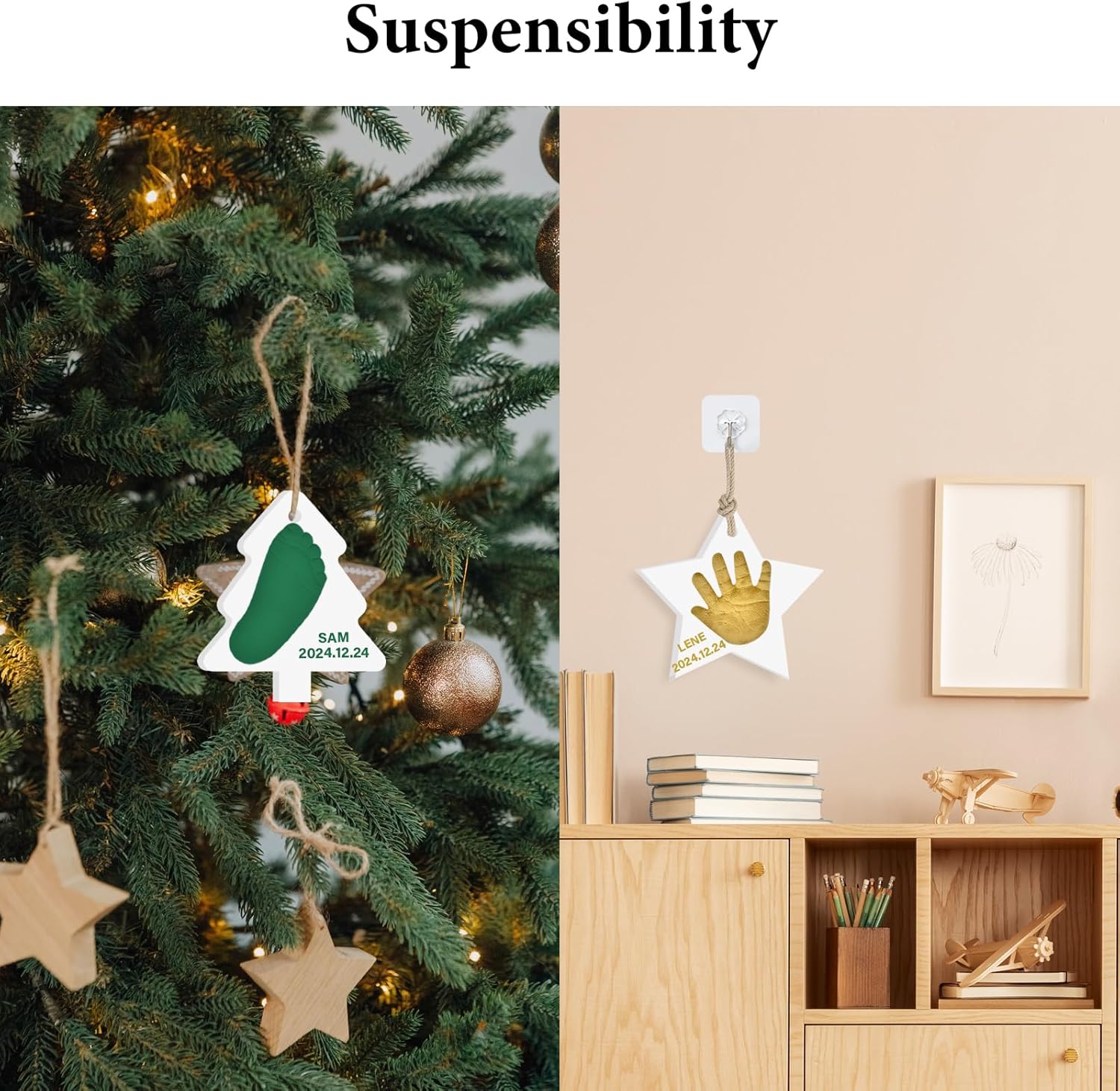 Baby Hand Footprint Keepsake Kit - Personalized Ornament for Newborn Baby Shower Pet Paw Print