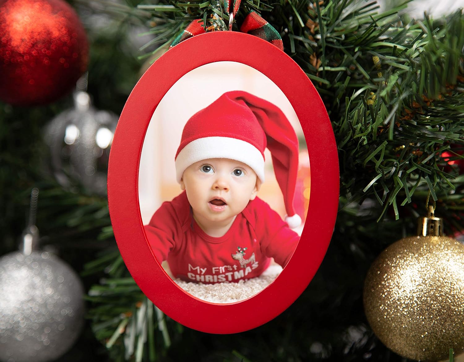 Pearhead Babyprints Double-Sided Christmas Ornament with Ink Pad Pack of 2