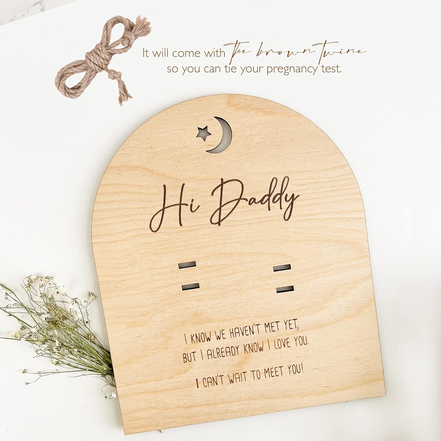 Hi Daddy Pregnancy Test Keepsake Wooden Sign