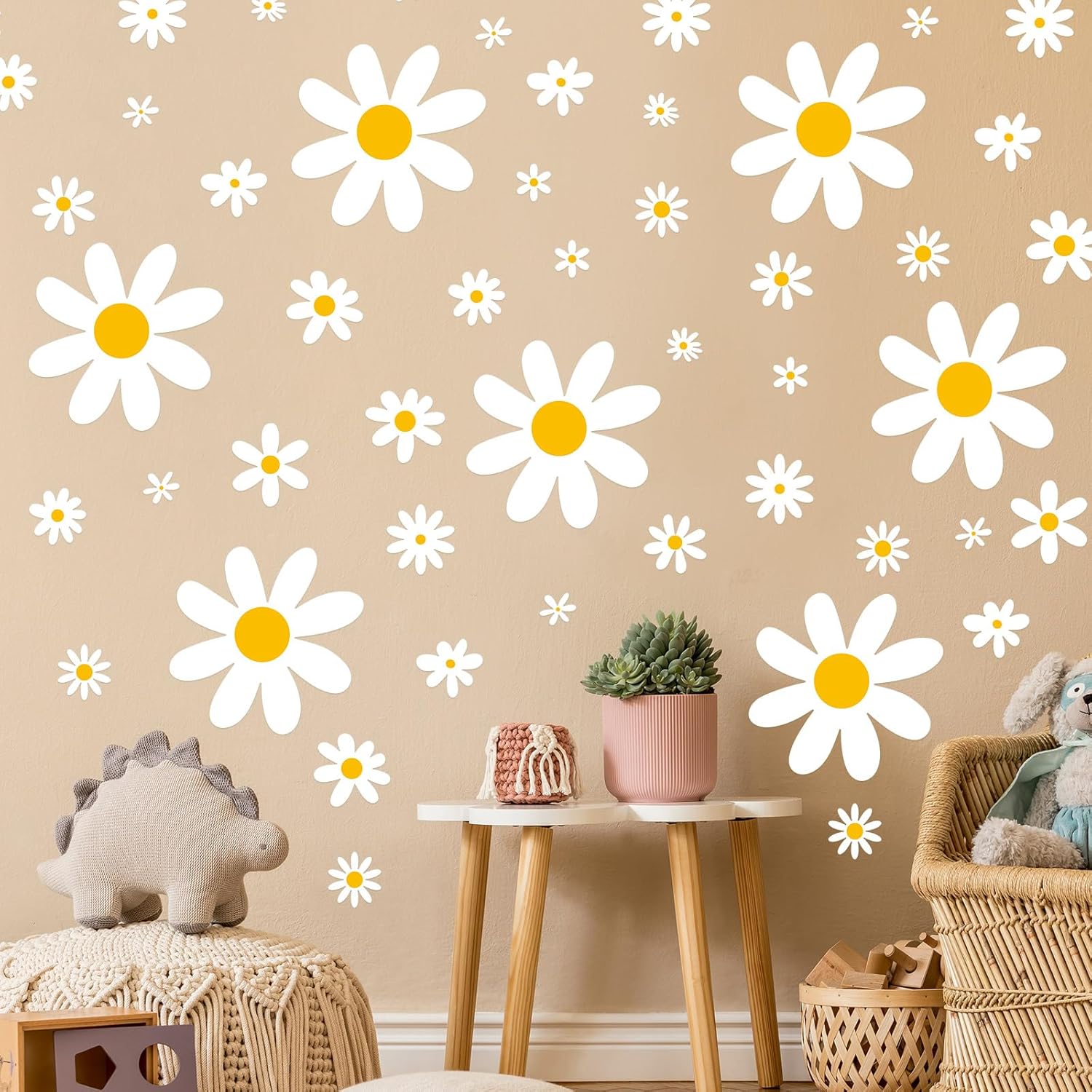 TaoBary 165 Piece Daisy Wall Decals for Home Decor