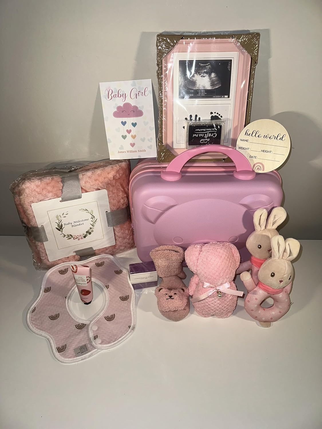 Baby Girl Gift Set with Cute Bear Suitcase