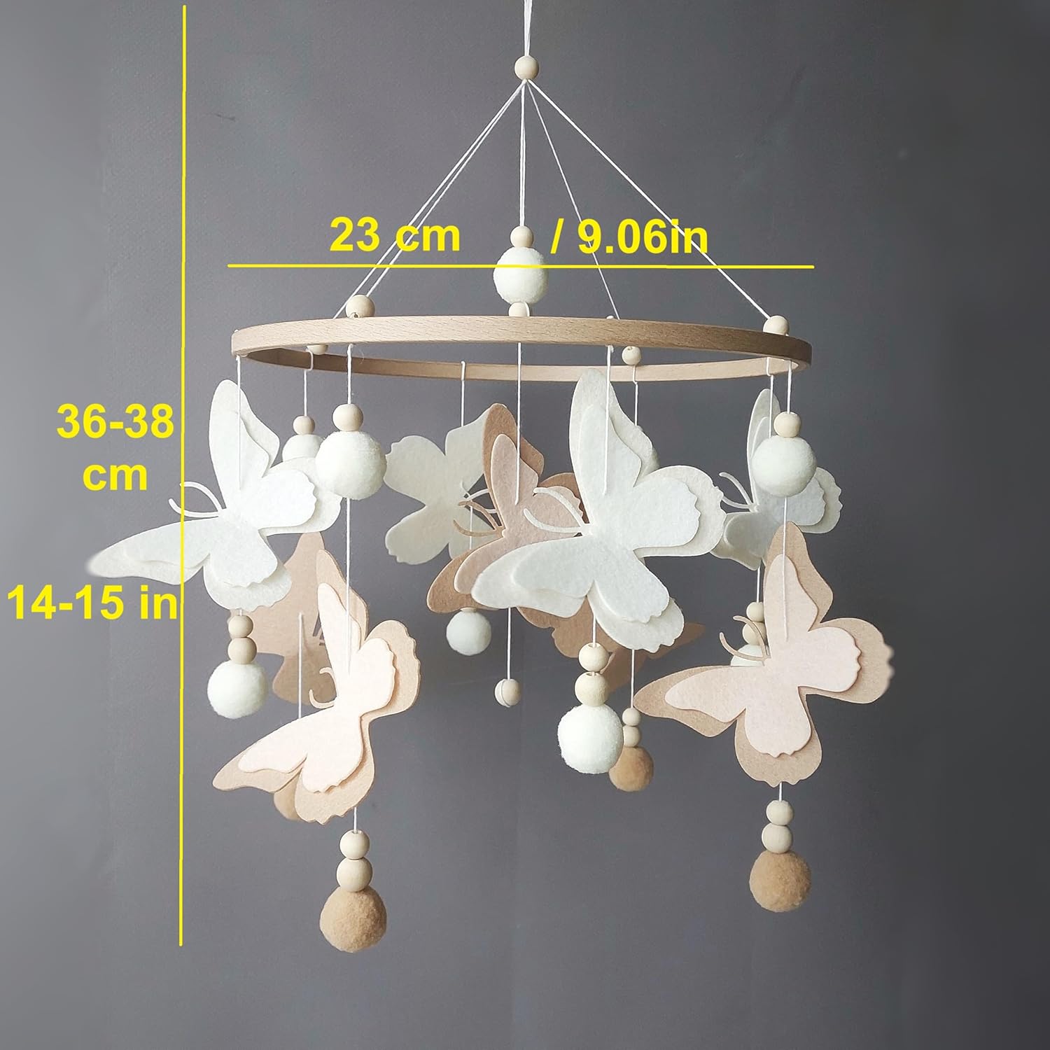 Boho Butterfly Crib Mobile for Baby Girl