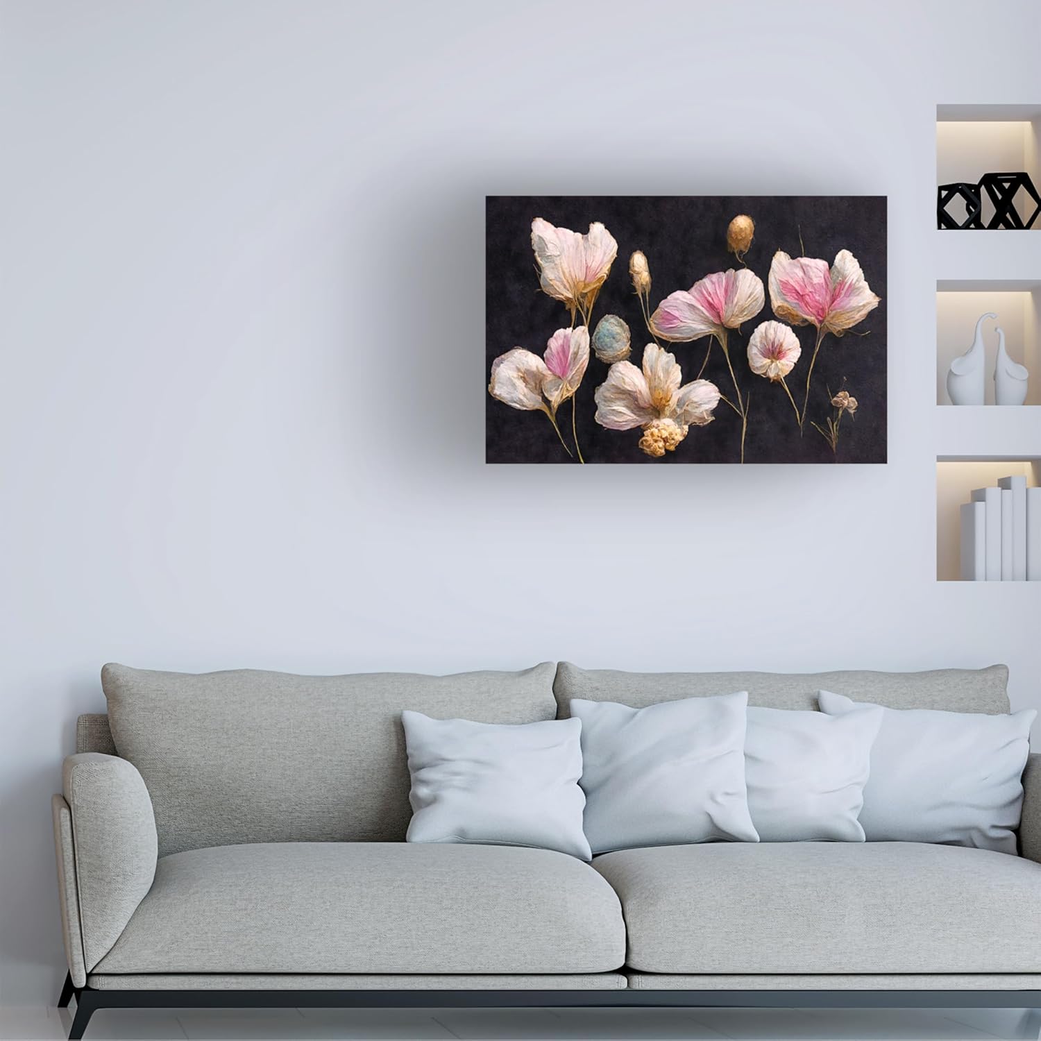 Trademark Fine Art Canvas Wall Art - Gentle Pink Dry Flowers